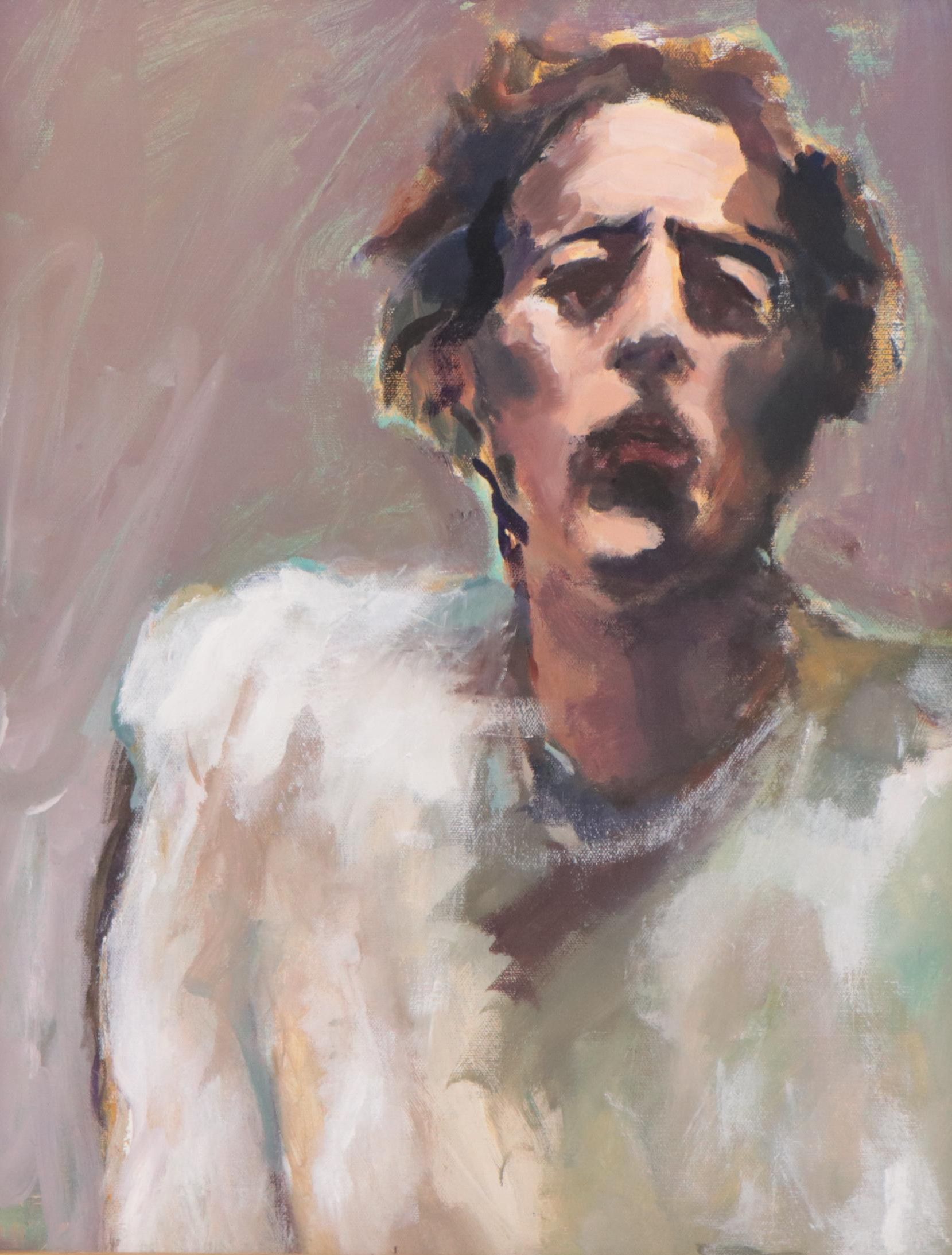 Cathy Shepherd Portrait Oil Painting, Late 20th Century