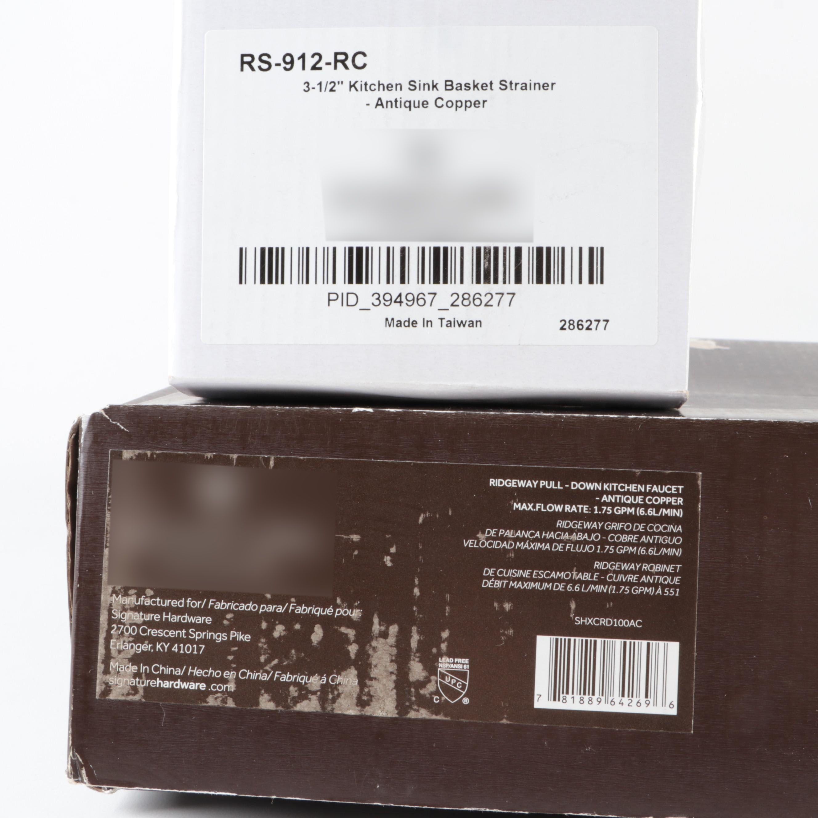 Antiqued Copper Finish Pull-Down Kitchen Faucet with Basket Strainer