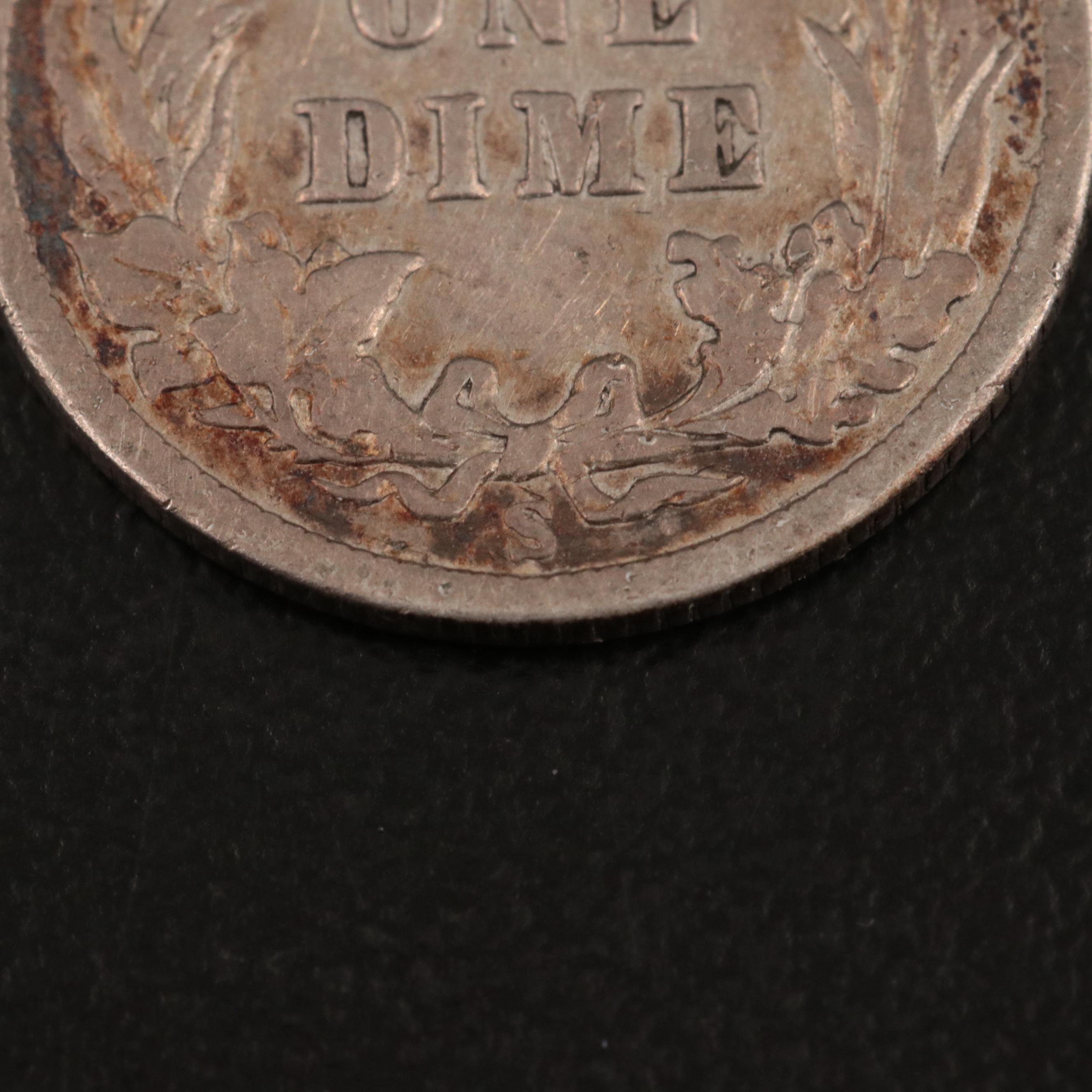 Six Lower Mintage  U.S. Silver Barber Dimes