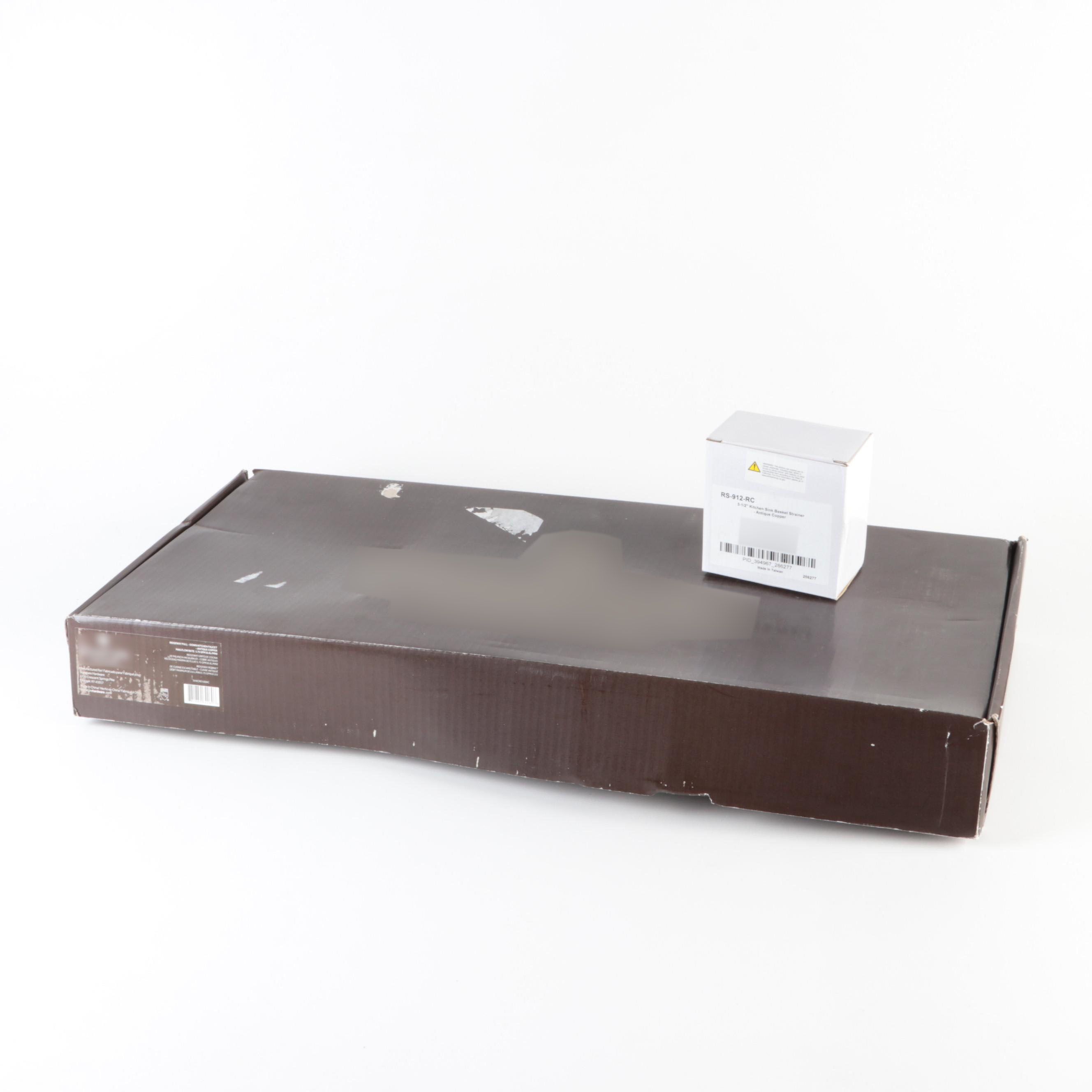 Antiqued Copper Finish Pull-Down Kitchen Faucet with Basket Strainer