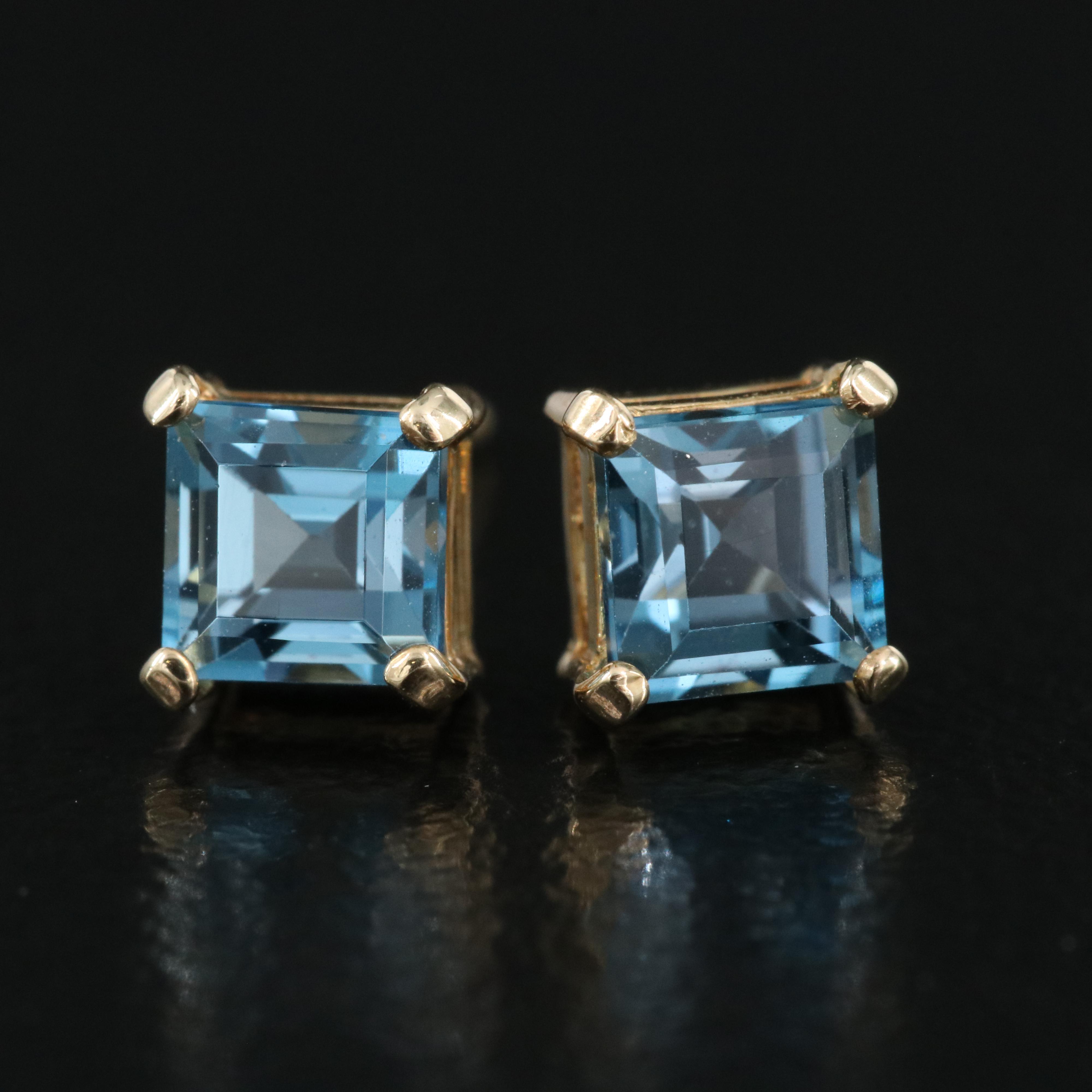 14K Topaz Stud Earrings