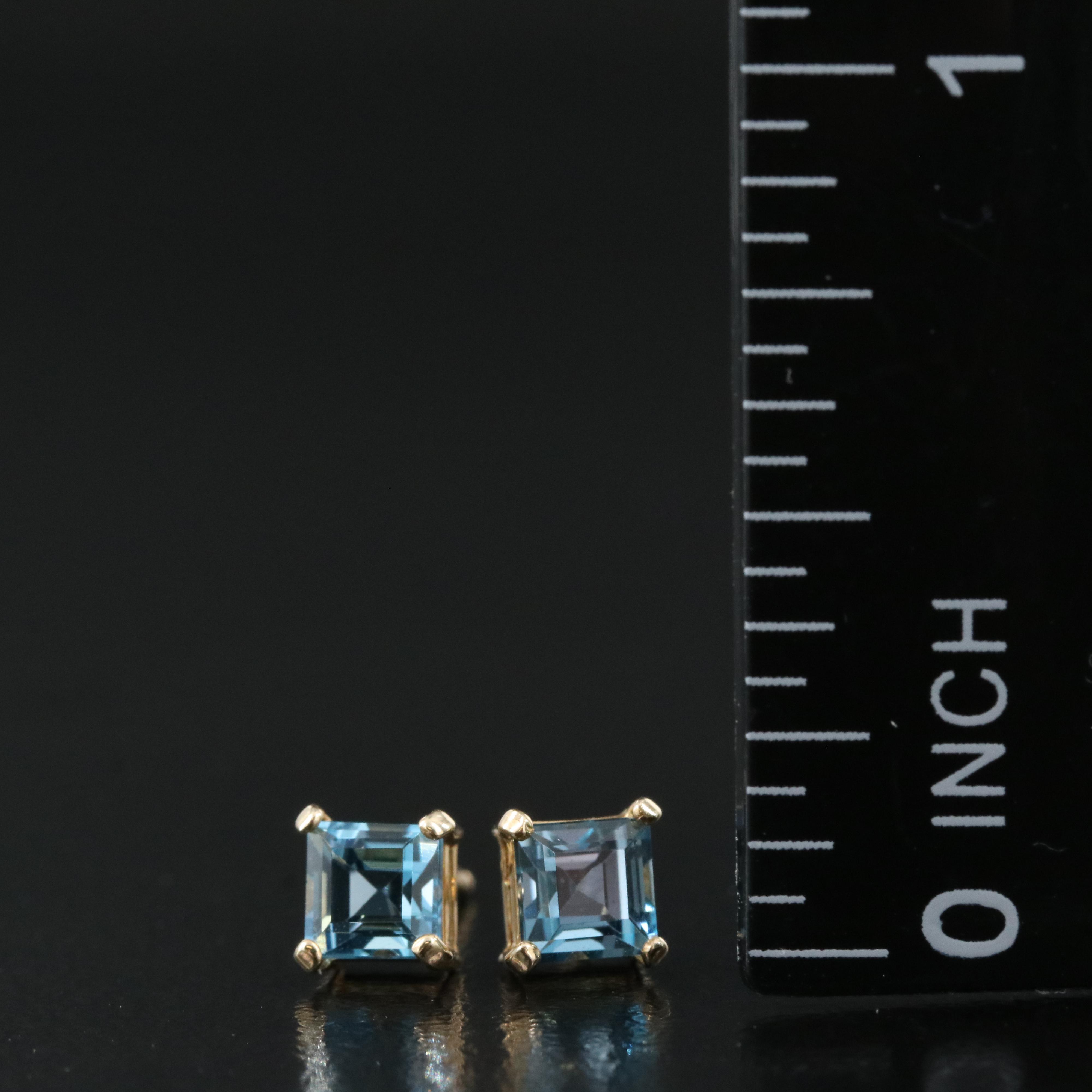 14K Topaz Stud Earrings