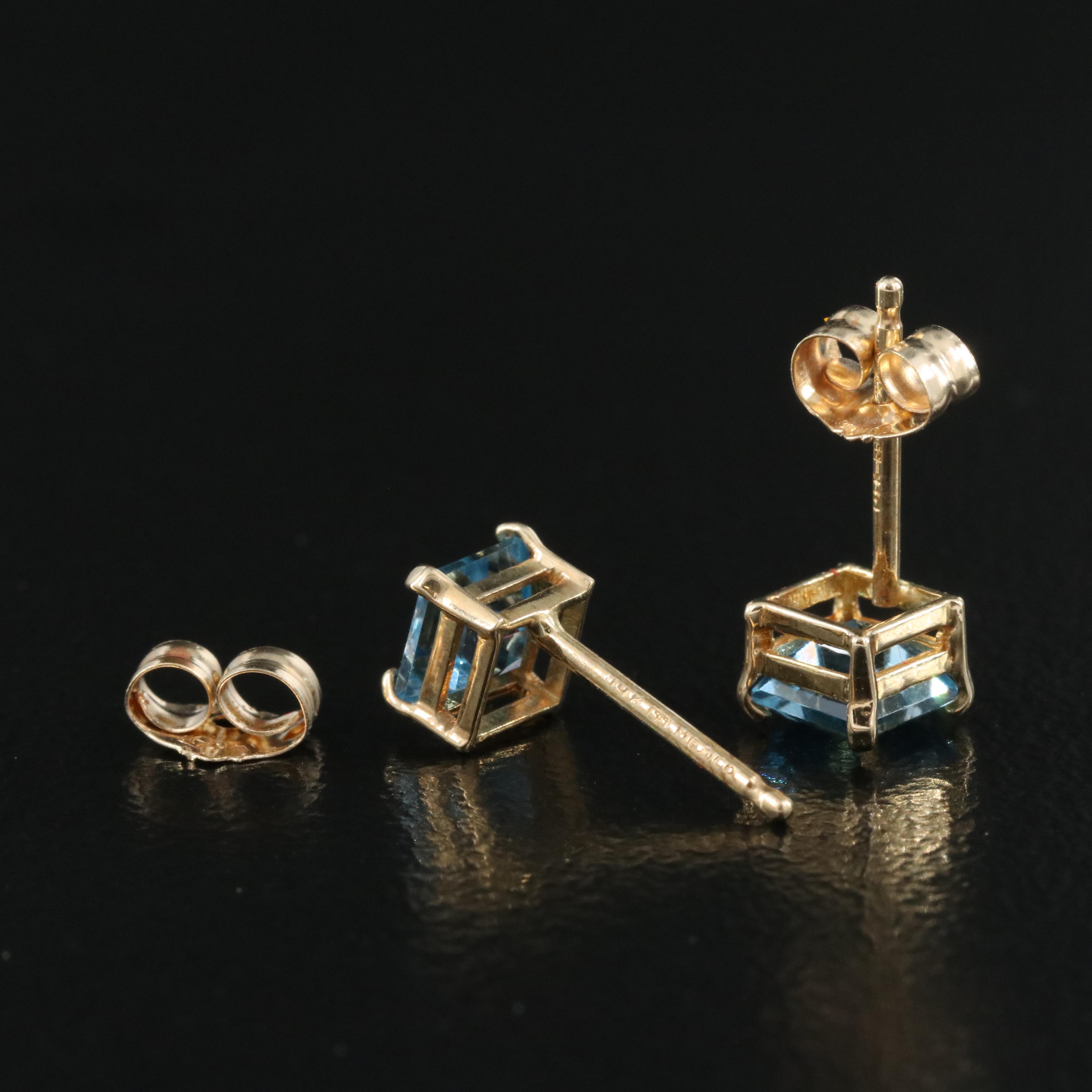 14K Topaz Stud Earrings