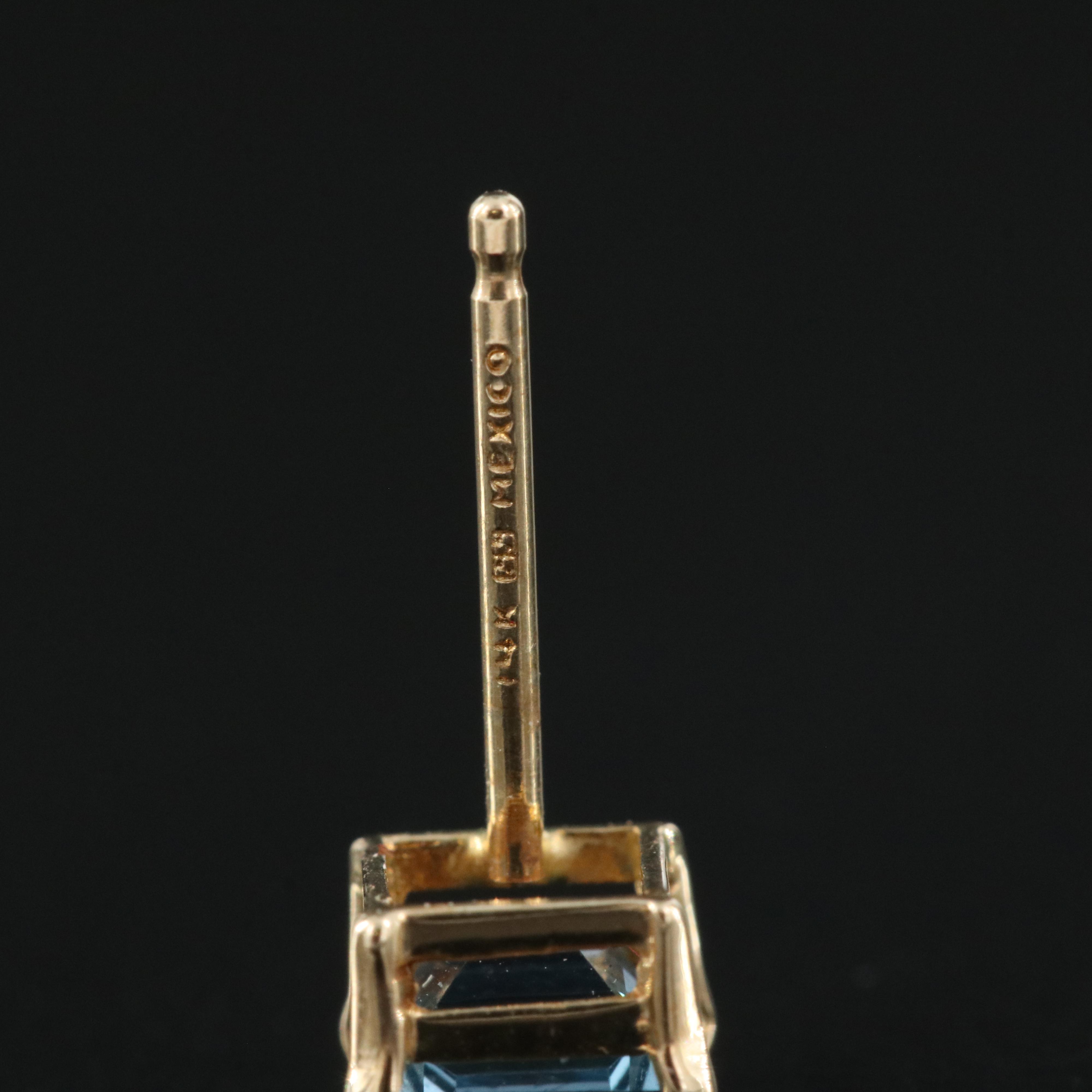 14K Topaz Stud Earrings