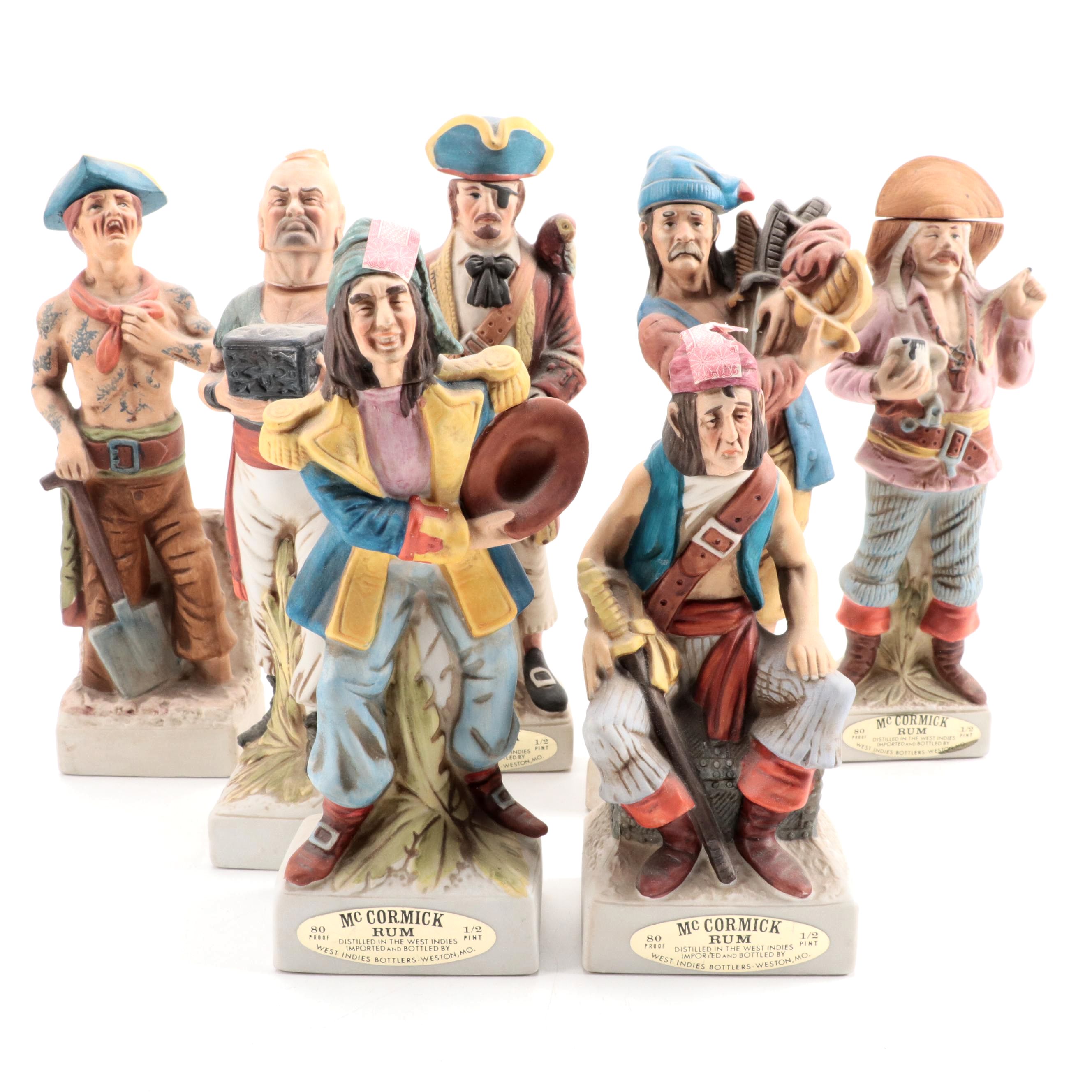 McCormick Rum and Other Figural Bisque Decanters
