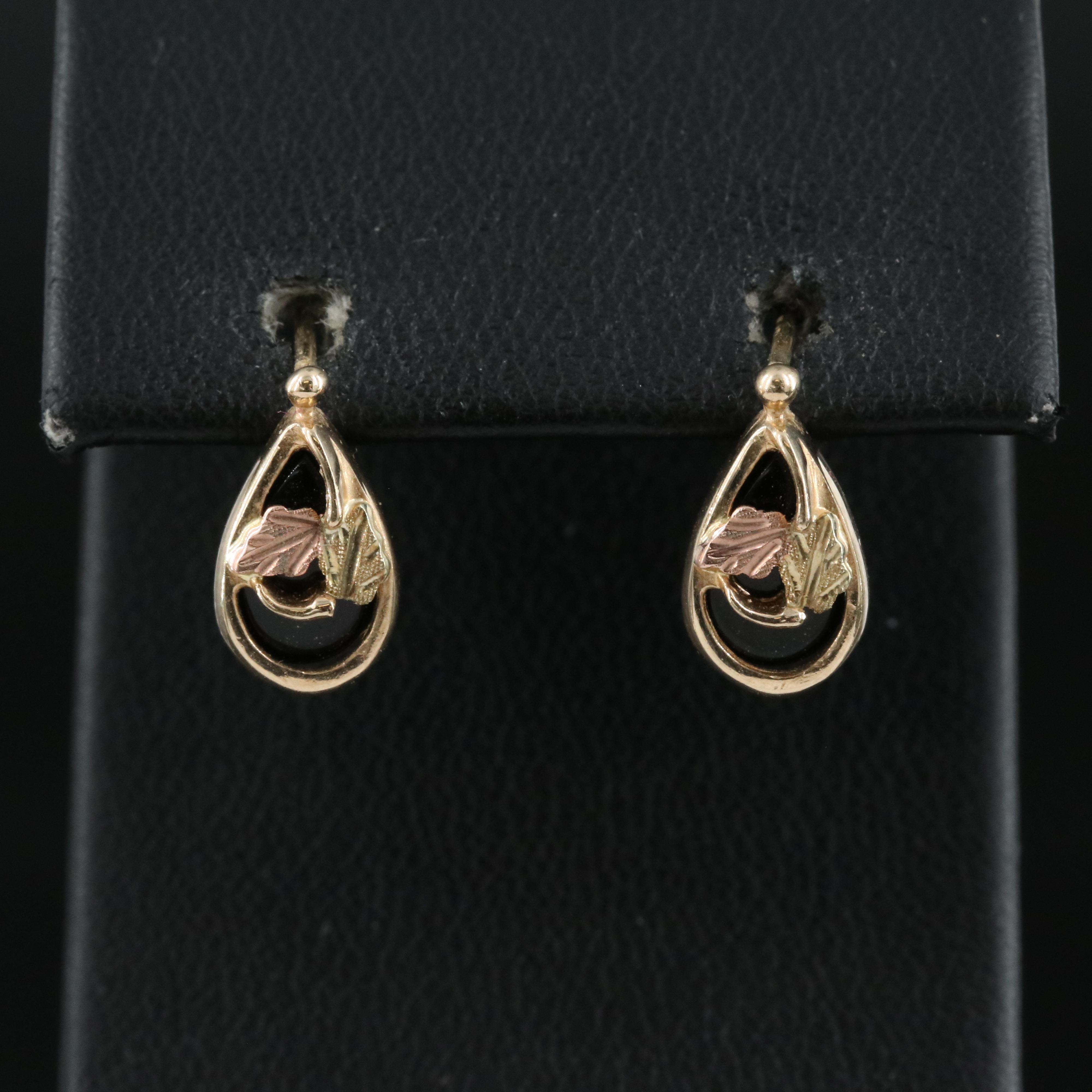 14K and 10K Black Onyx Earrings