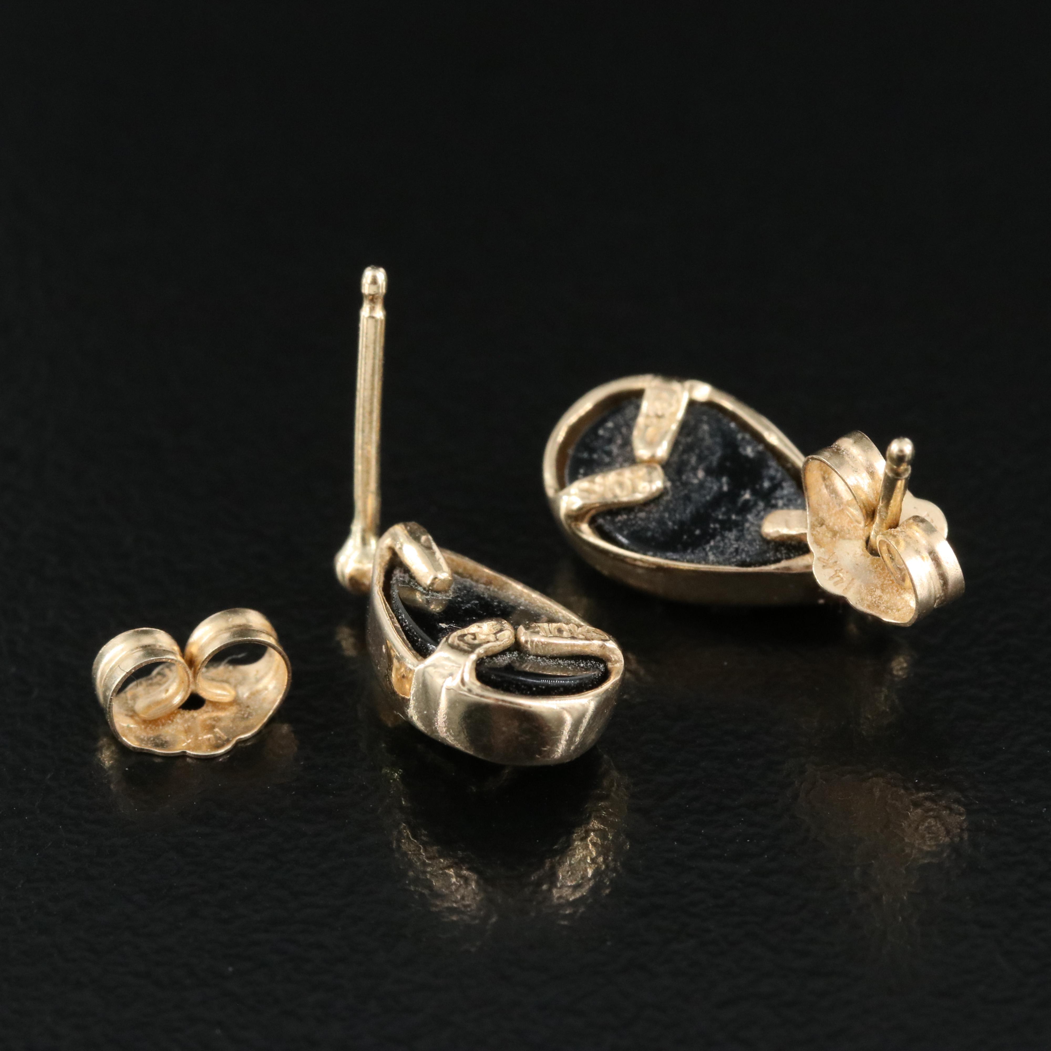 14K and 10K Black Onyx Earrings