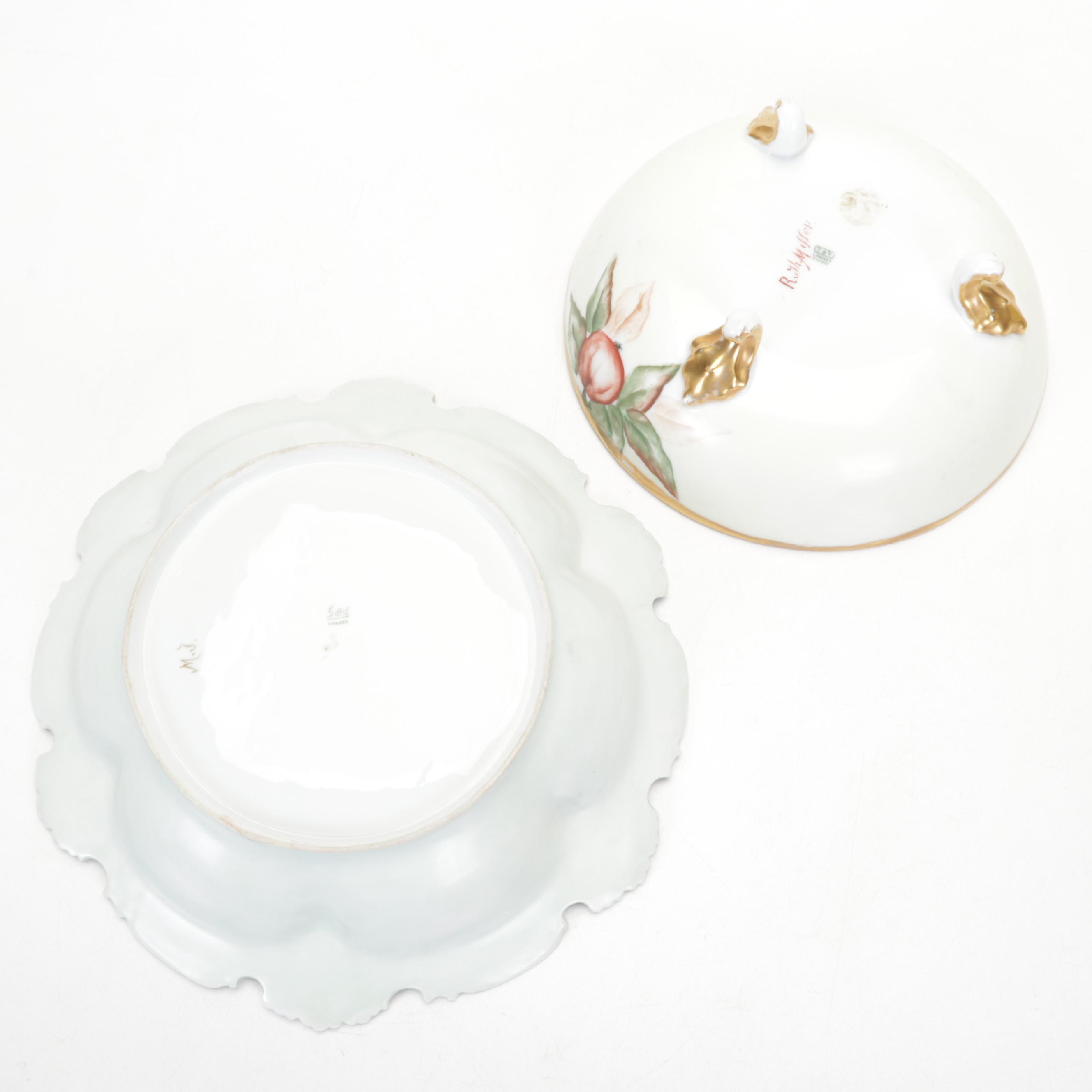 Limoges and Other Tableware with Royal Doulton "Top o' the Hill" Figurine