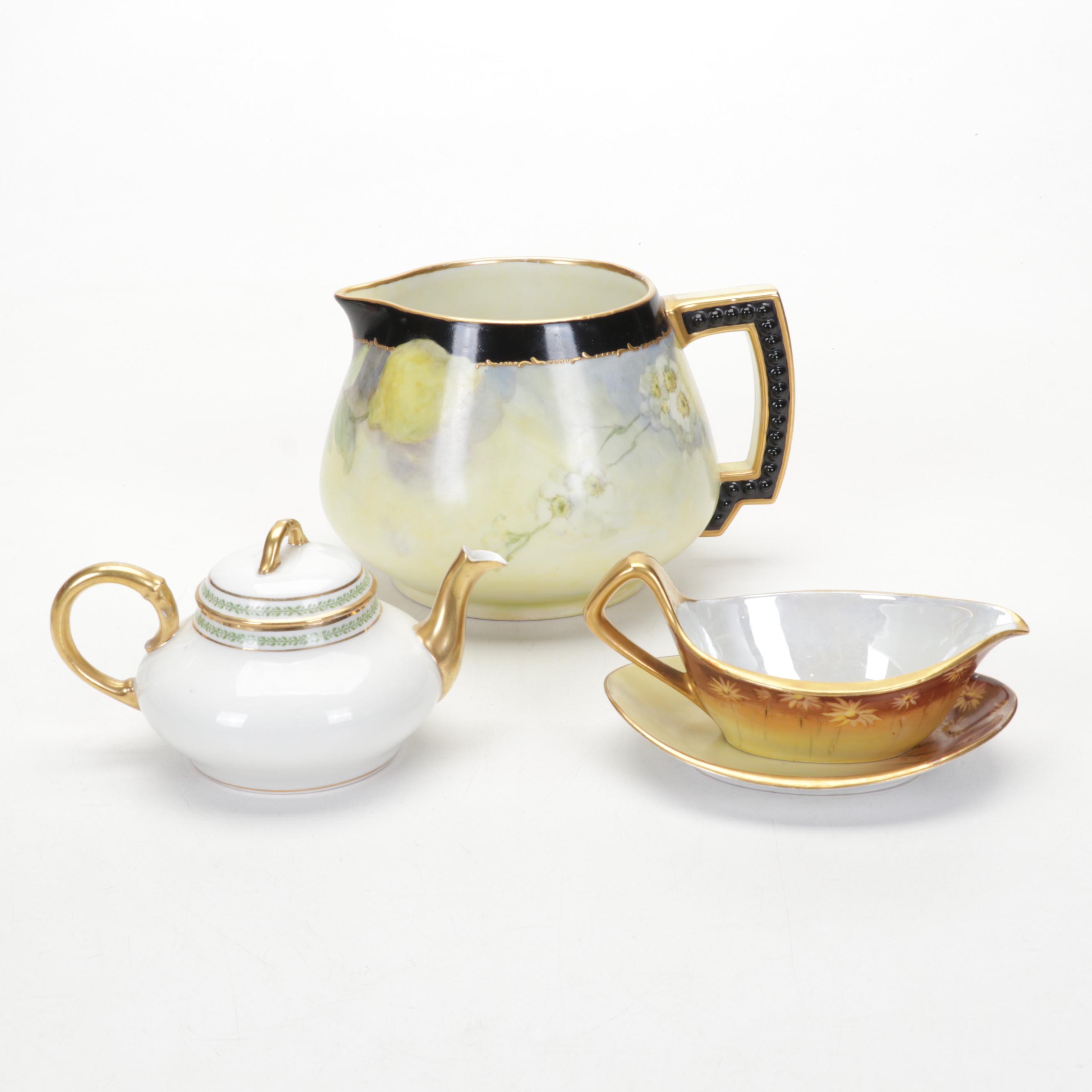 Limoges and Other Tableware with Royal Doulton "Top o' the Hill" Figurine