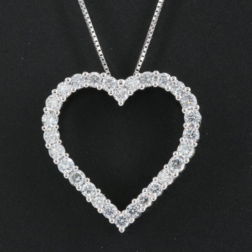 14K 1.00 CTW Lab Grown Diamond Heart Necklace with IGI Report