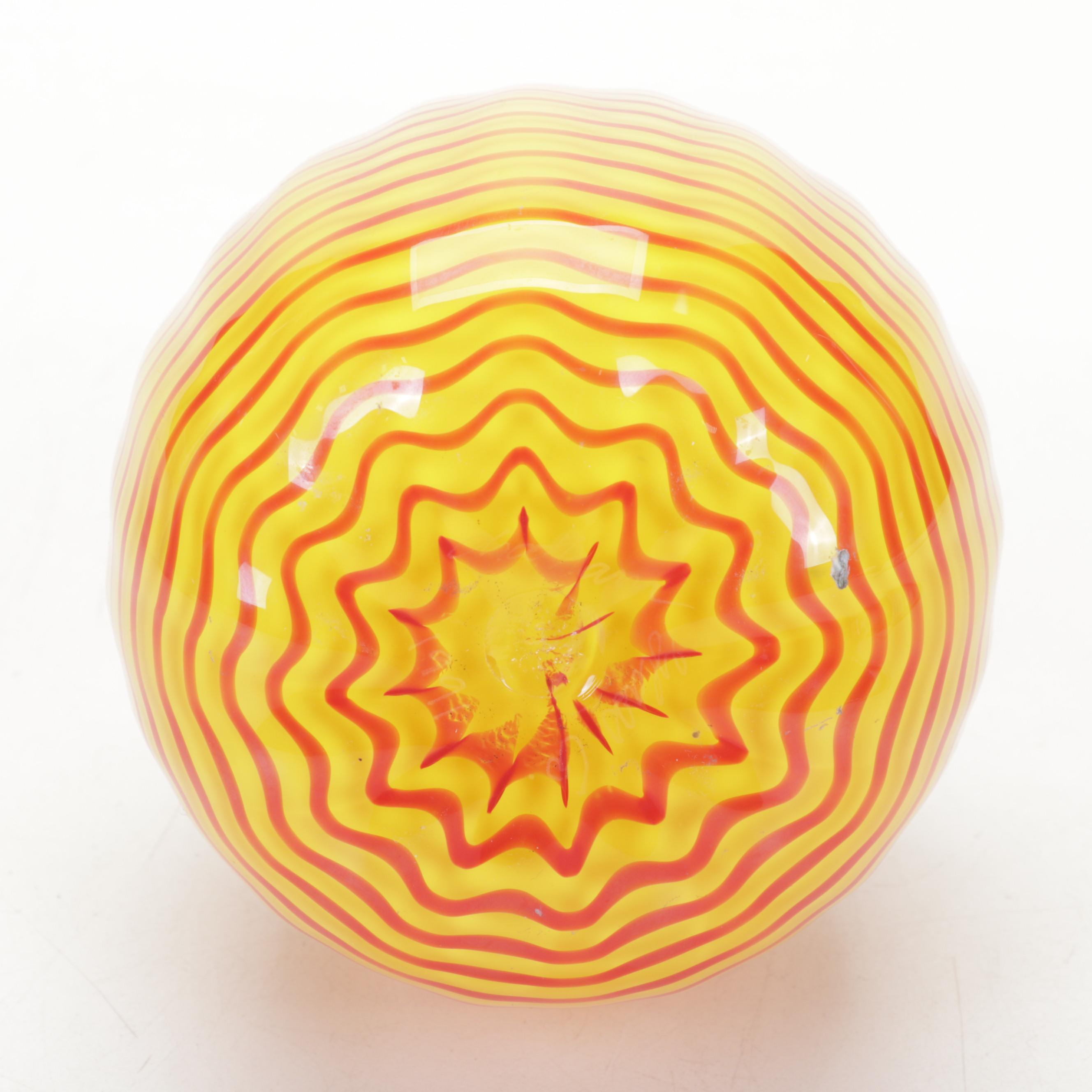 Chatham Glass Bud with Robert Held Cabinet and Etched Cobalt Art Glass Vases