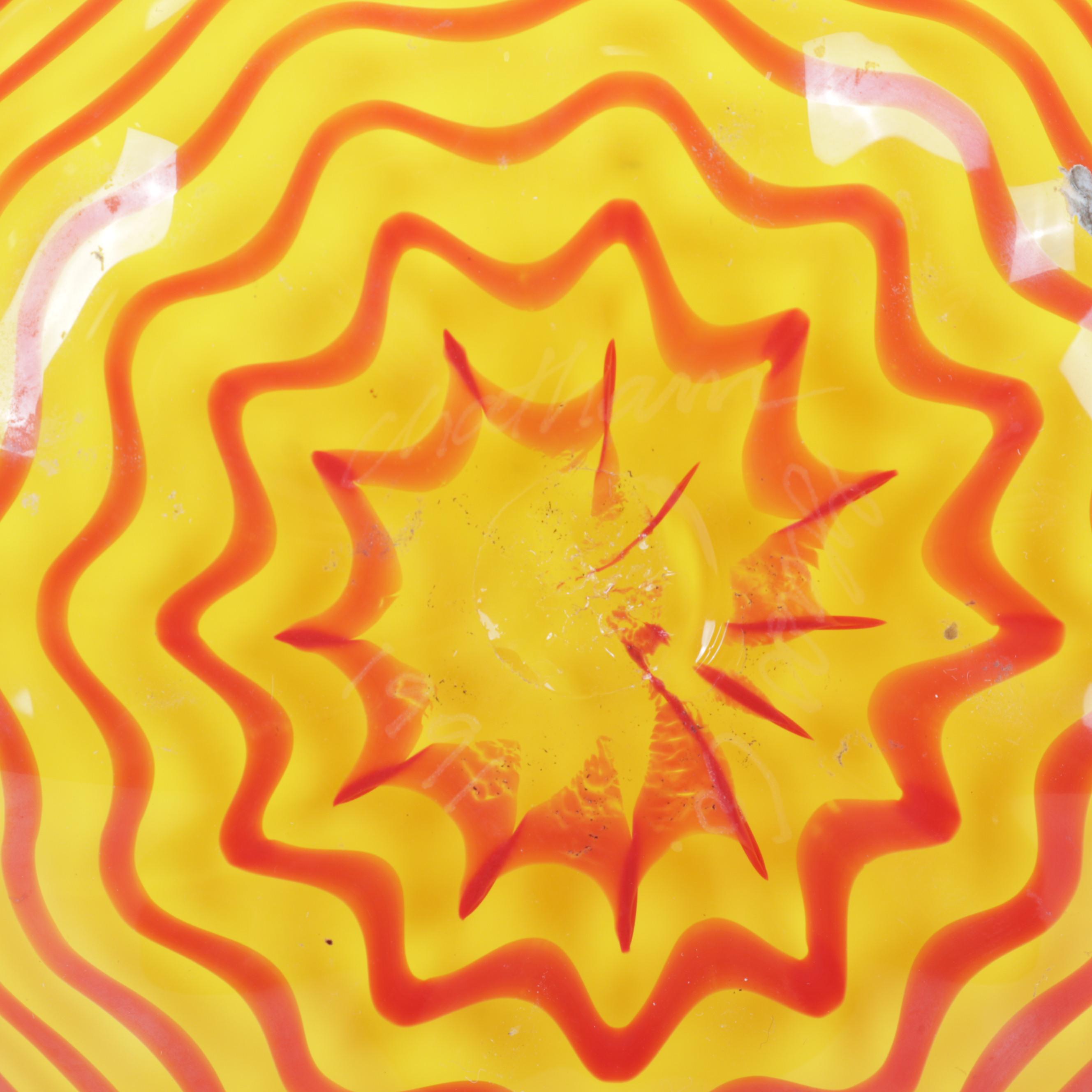 Chatham Glass Bud with Robert Held Cabinet and Etched Cobalt Art Glass Vases