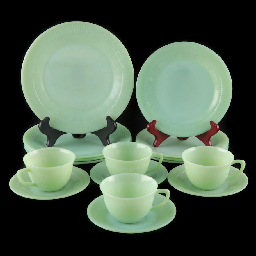 Fire-King Jadeite Oven Glass Dinnerware, Mid-20th Century