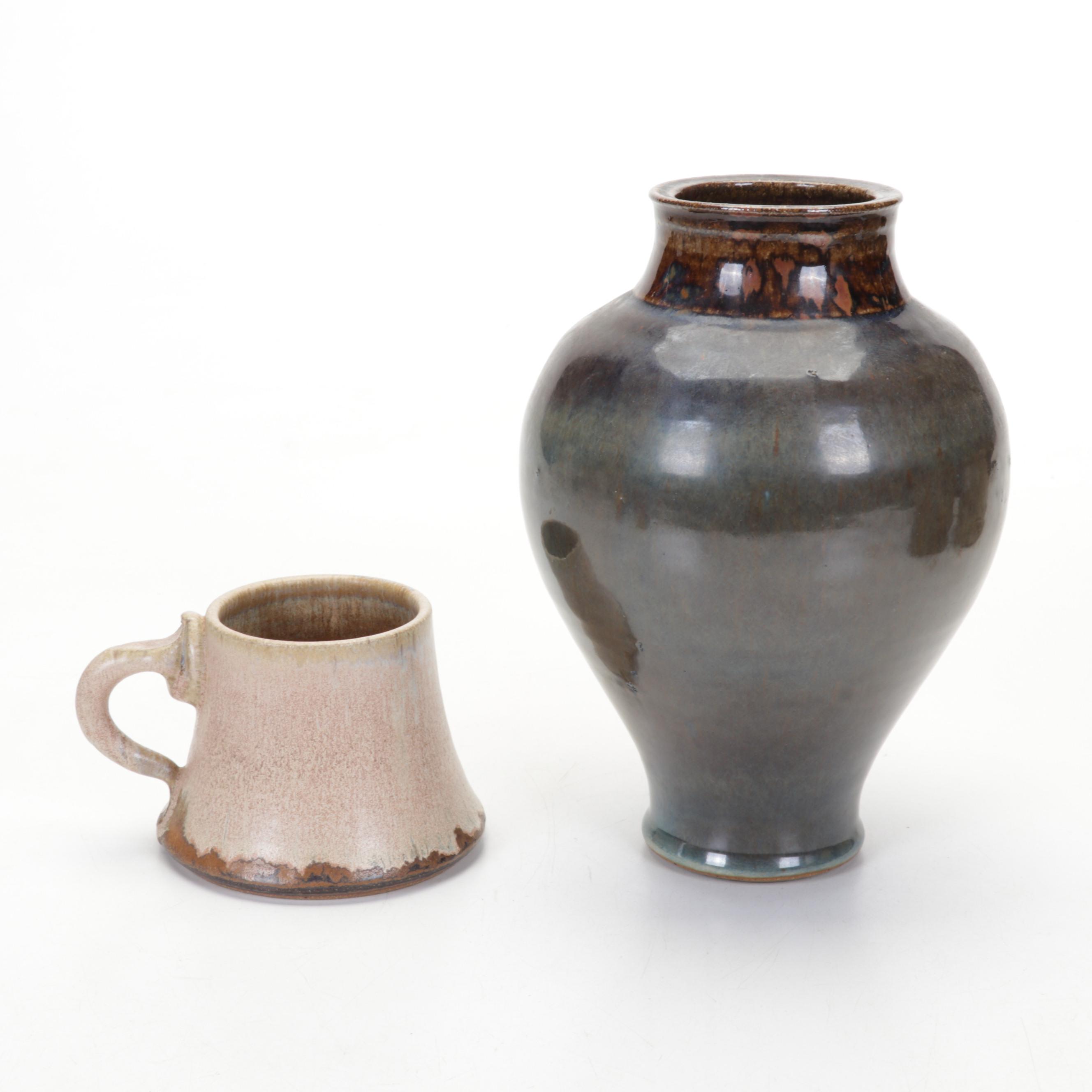 Wheel Thrown Pottery Vessels and Vase Including Geno Luketic and George Roby