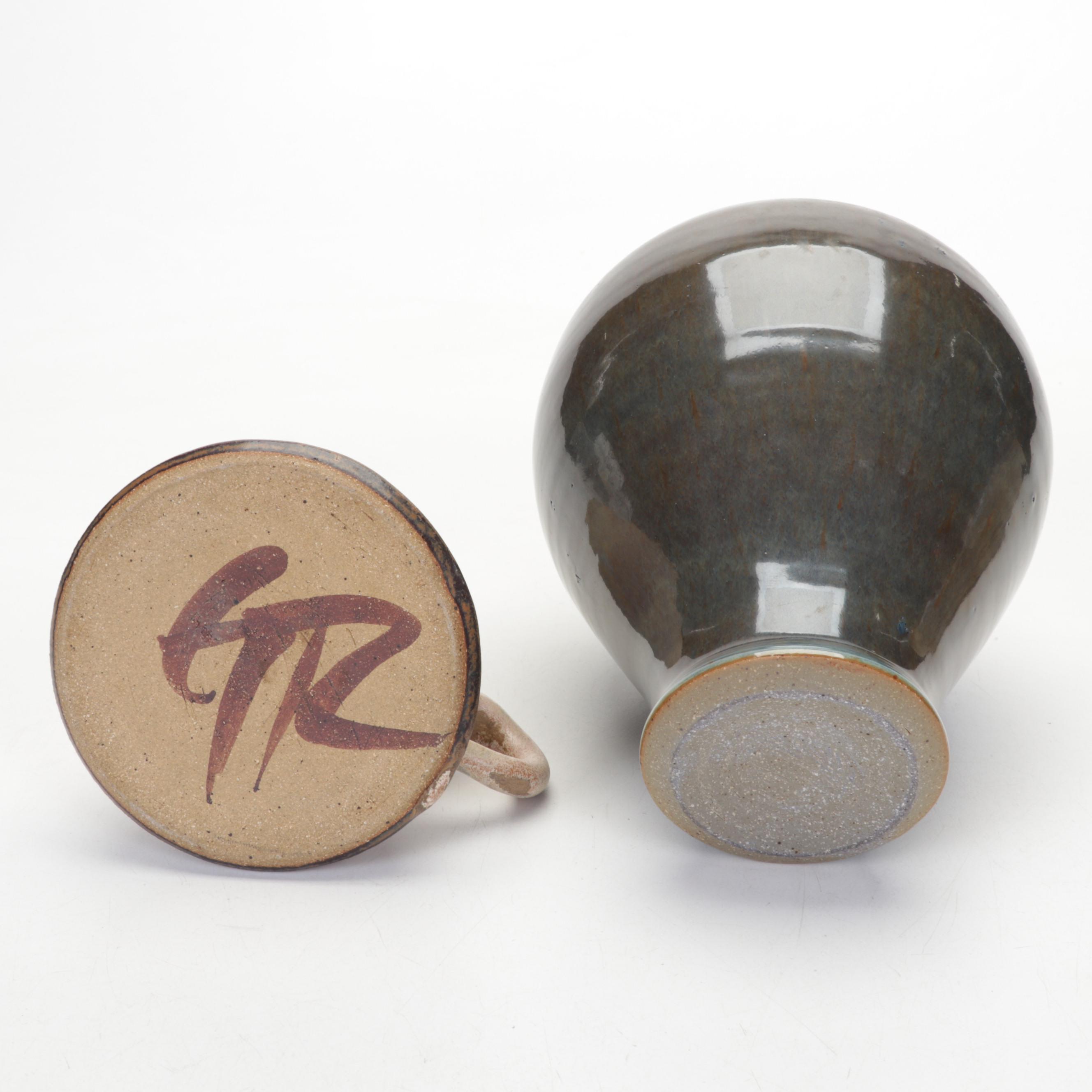 Wheel Thrown Pottery Vessels and Vase Including Geno Luketic and George Roby