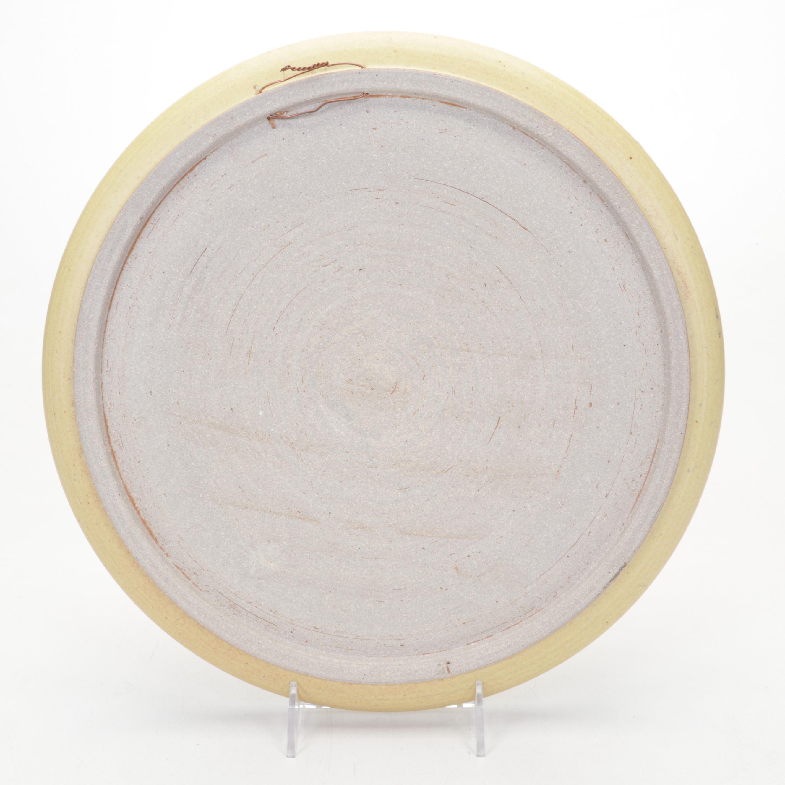 Justin Teilhet Yellow Ceramic Platter with Jason Parsley Art Pottery Vases