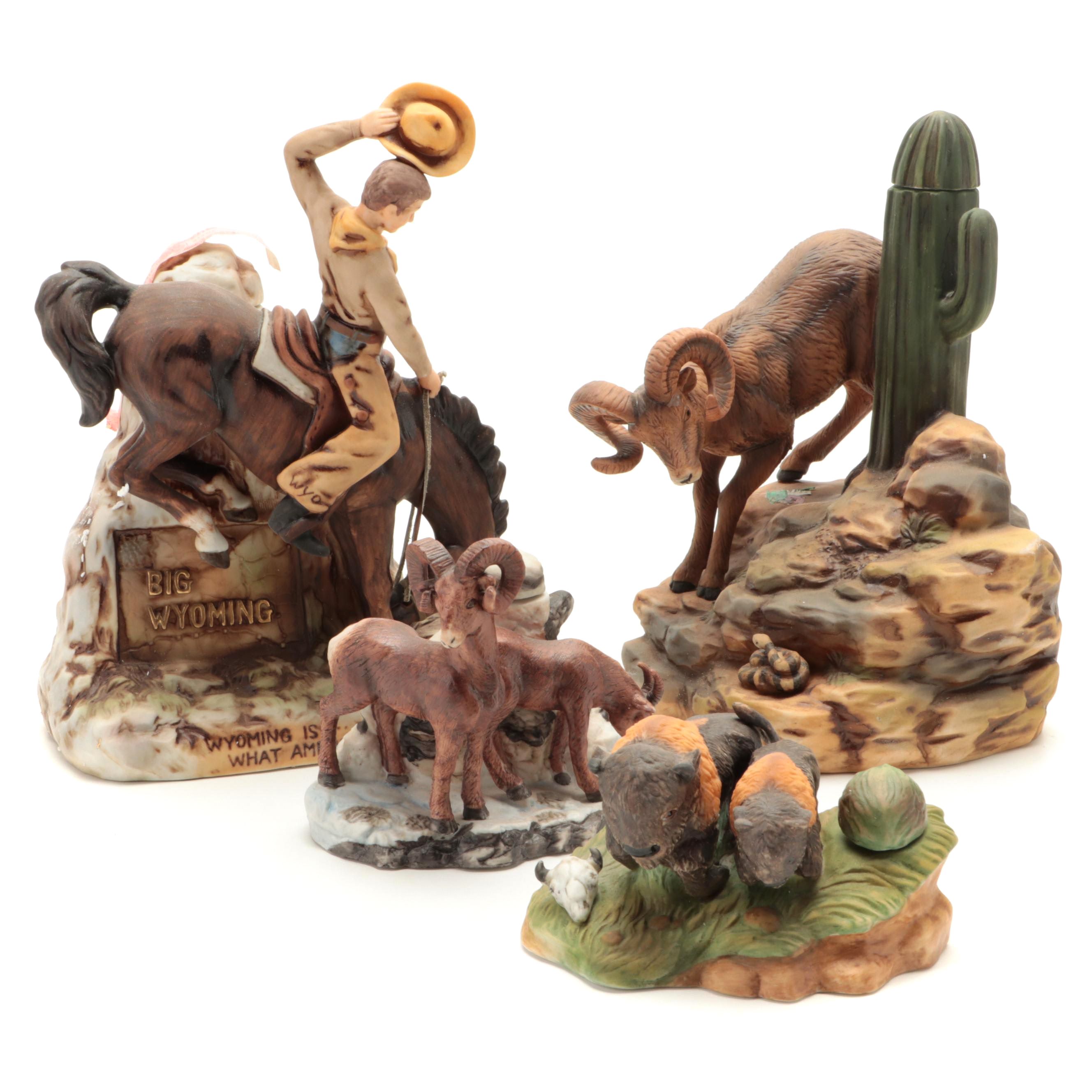 Ski Country "Wyoming" and Other Limited Edition Porcelain Decanters