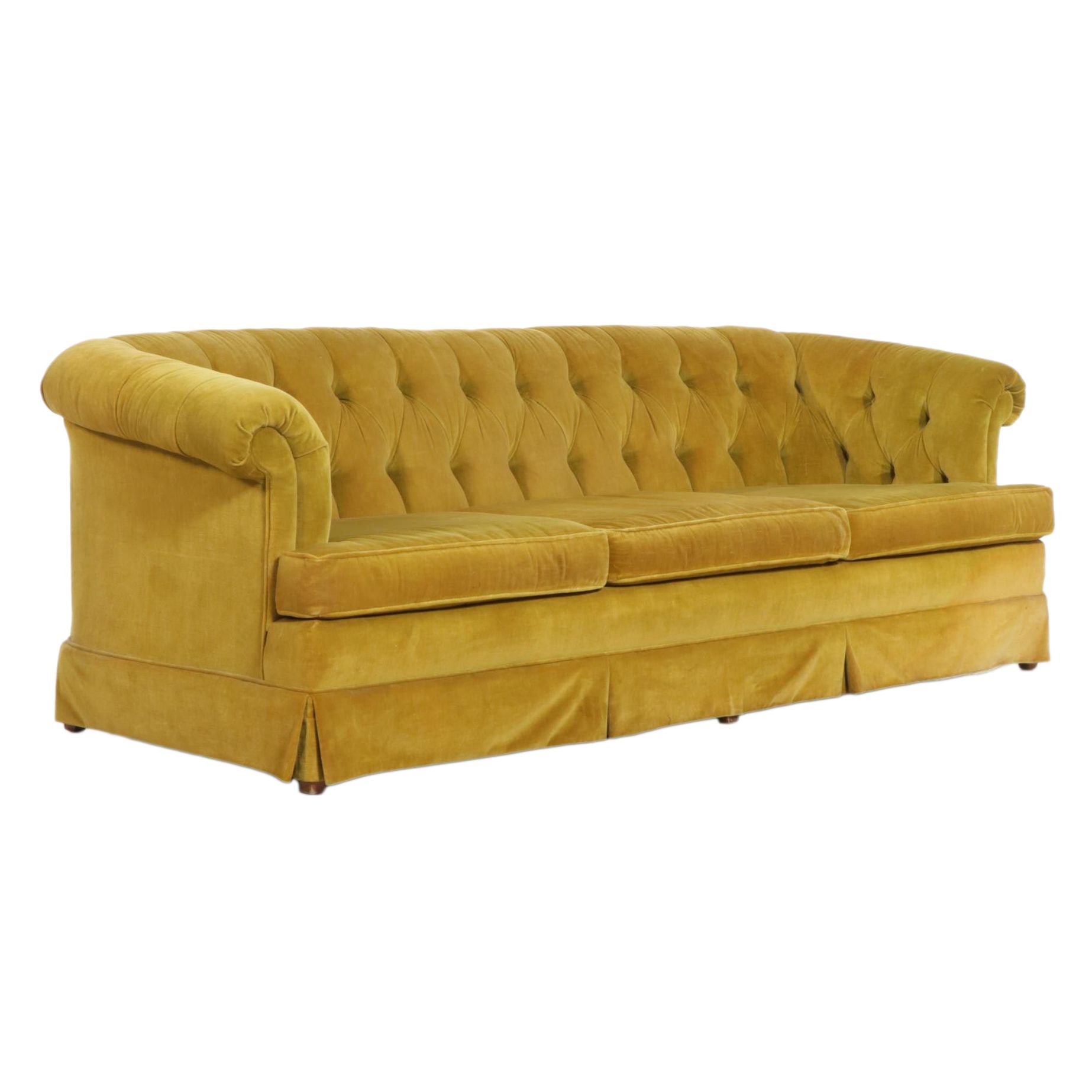 Shuford Furniture Mid Century Modern Upholstered Button Tufted Sofa