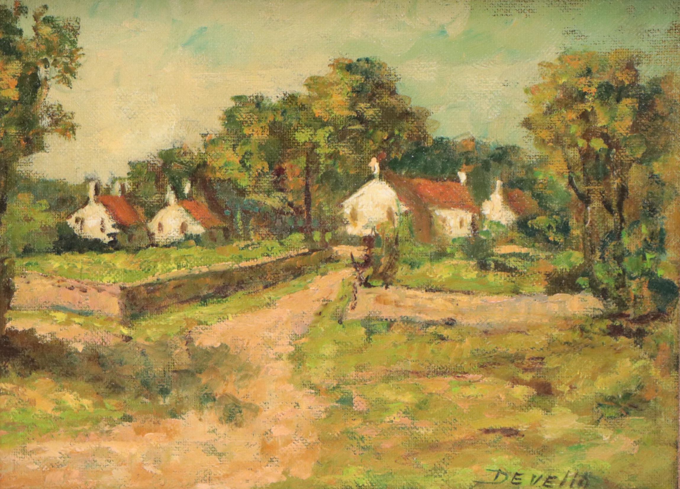 English Country Landscape Oil Painting "Amberley, Gloucestershire"