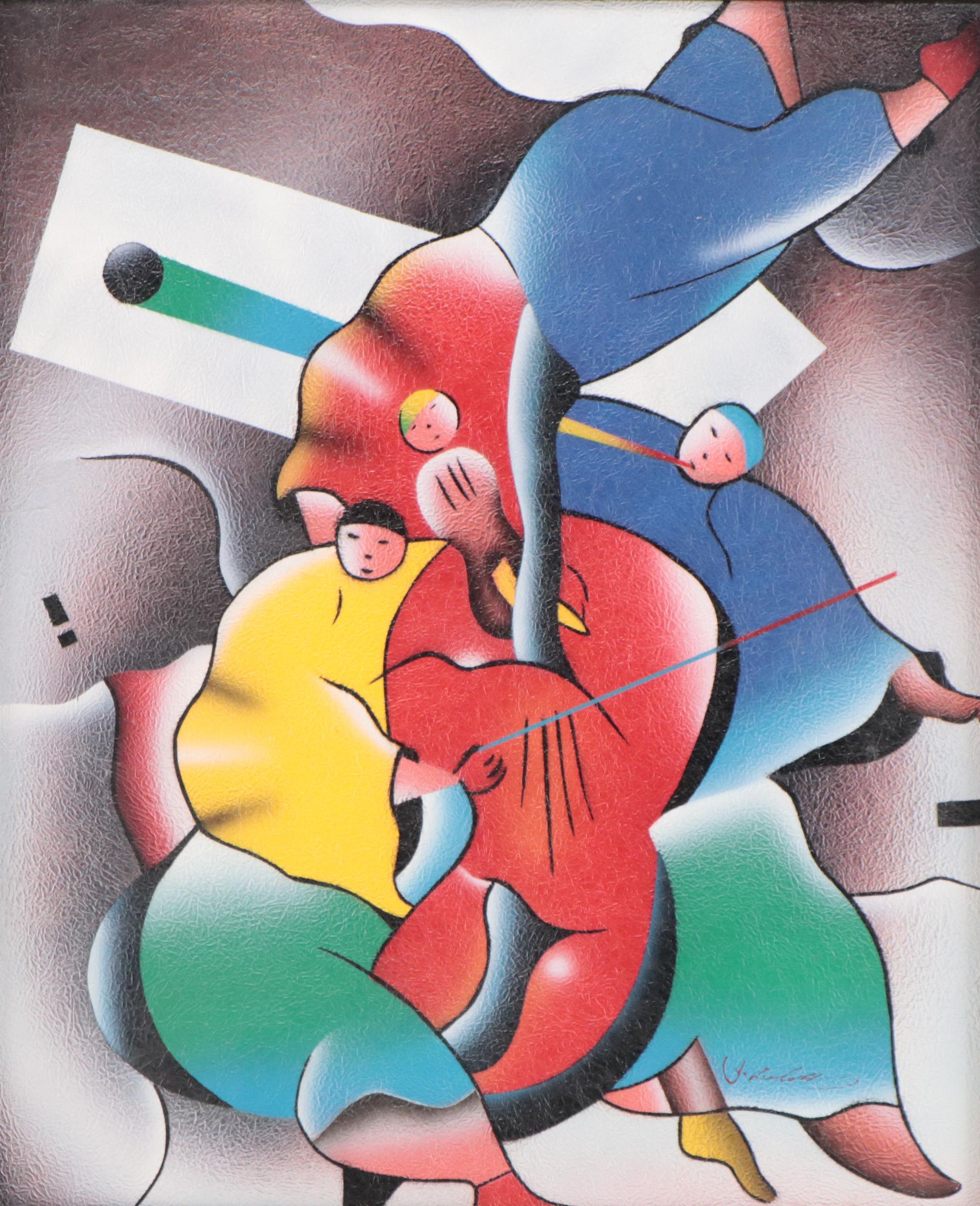 J. Kendall Abstract Airbrush Painting of Musicians