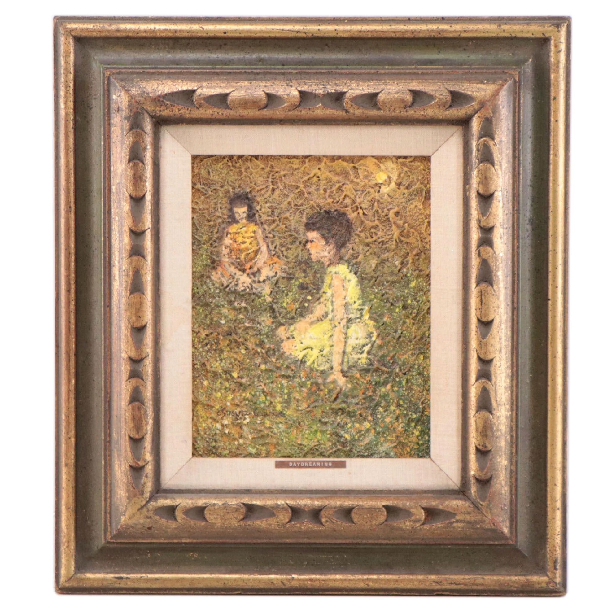 Charlene Stiglitz Gordon Figural Oil Painting "Daydreaming"