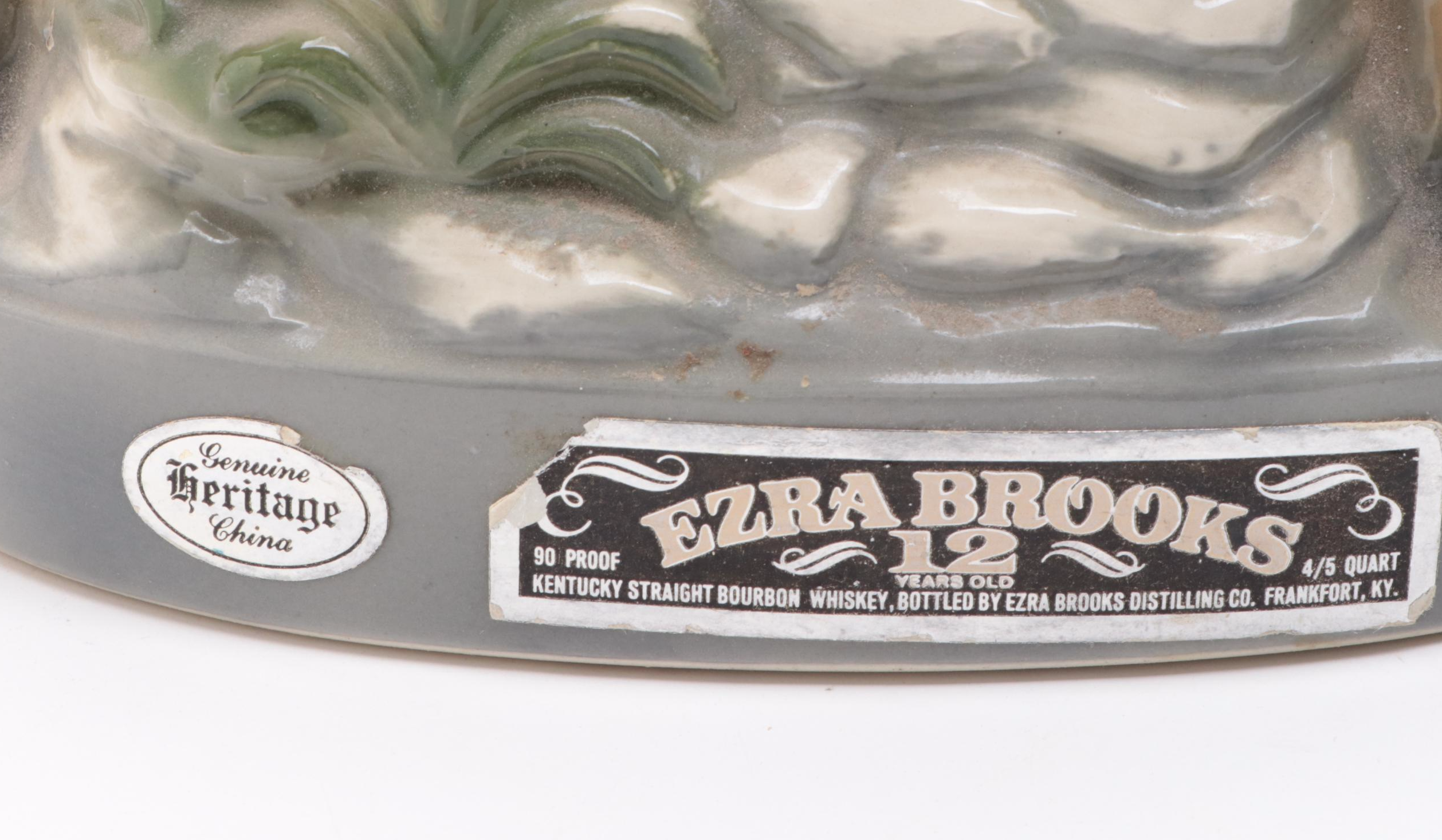 Ezra Brooks and Ski Country Figural Porcelain Whiskey Decanters