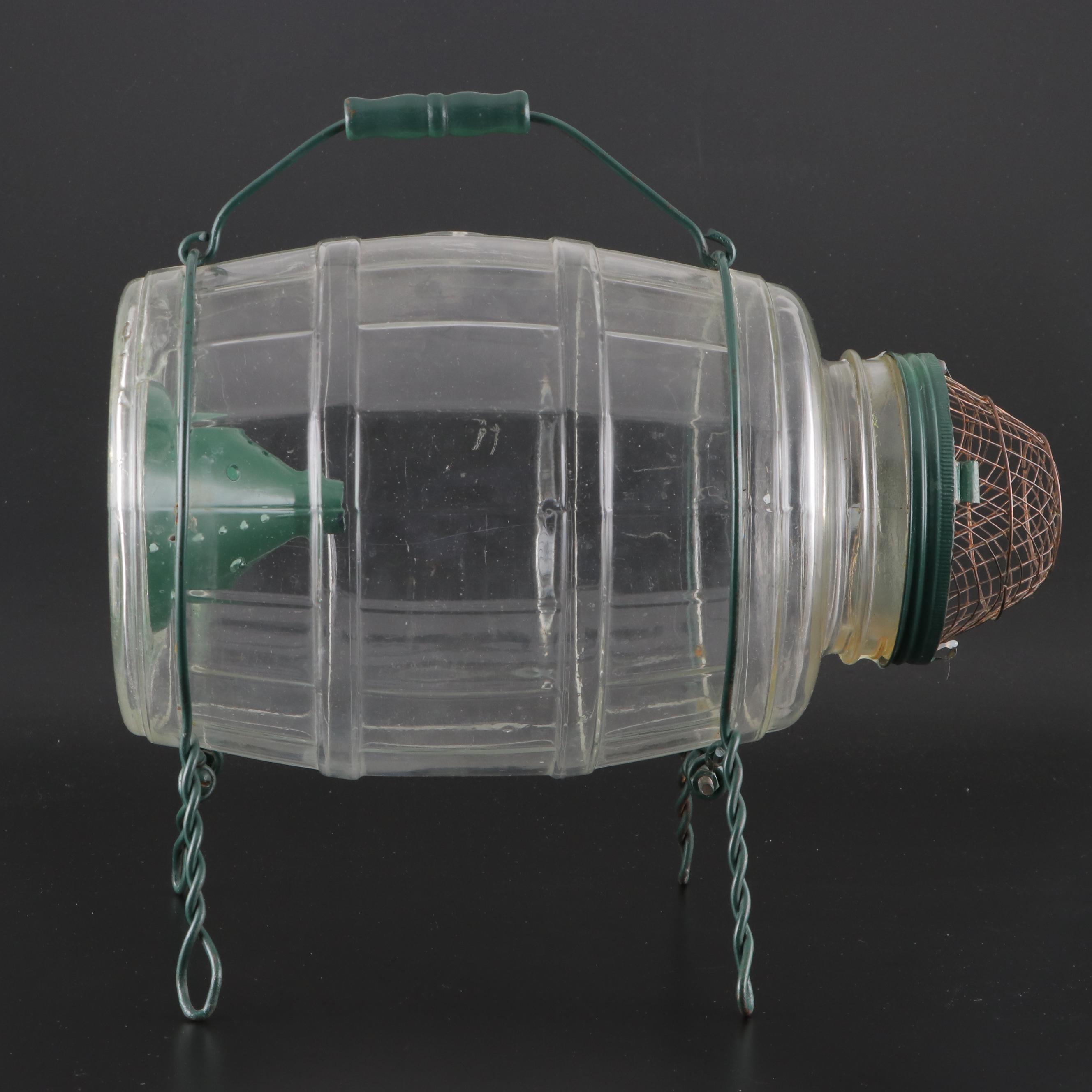 Glass Barrel Jar Minnow Trap with Wire Stand