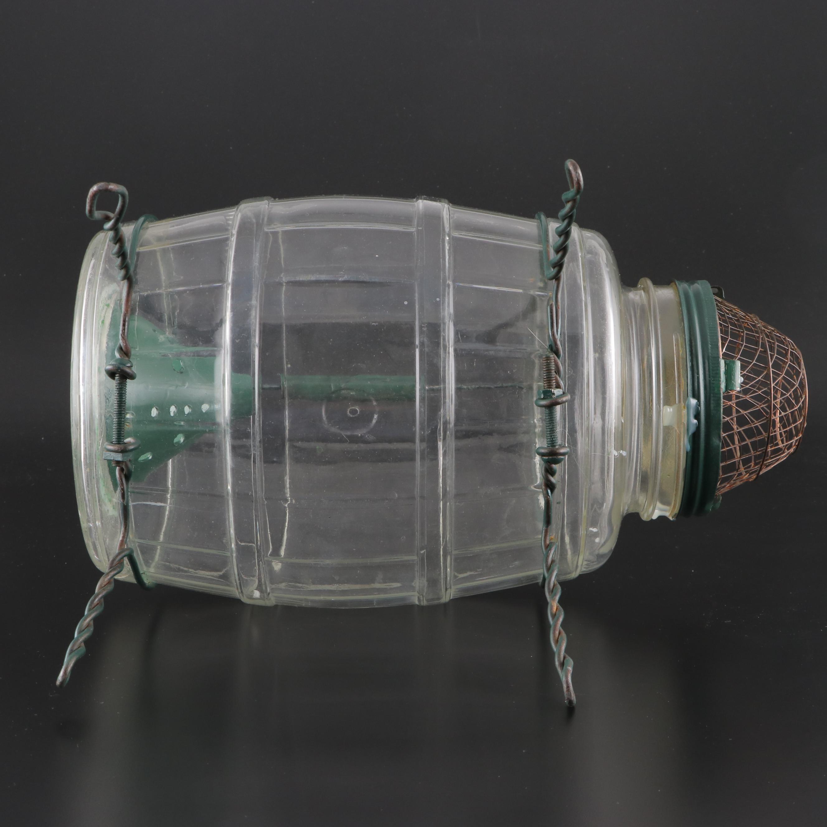 Glass Barrel Jar Minnow Trap with Wire Stand