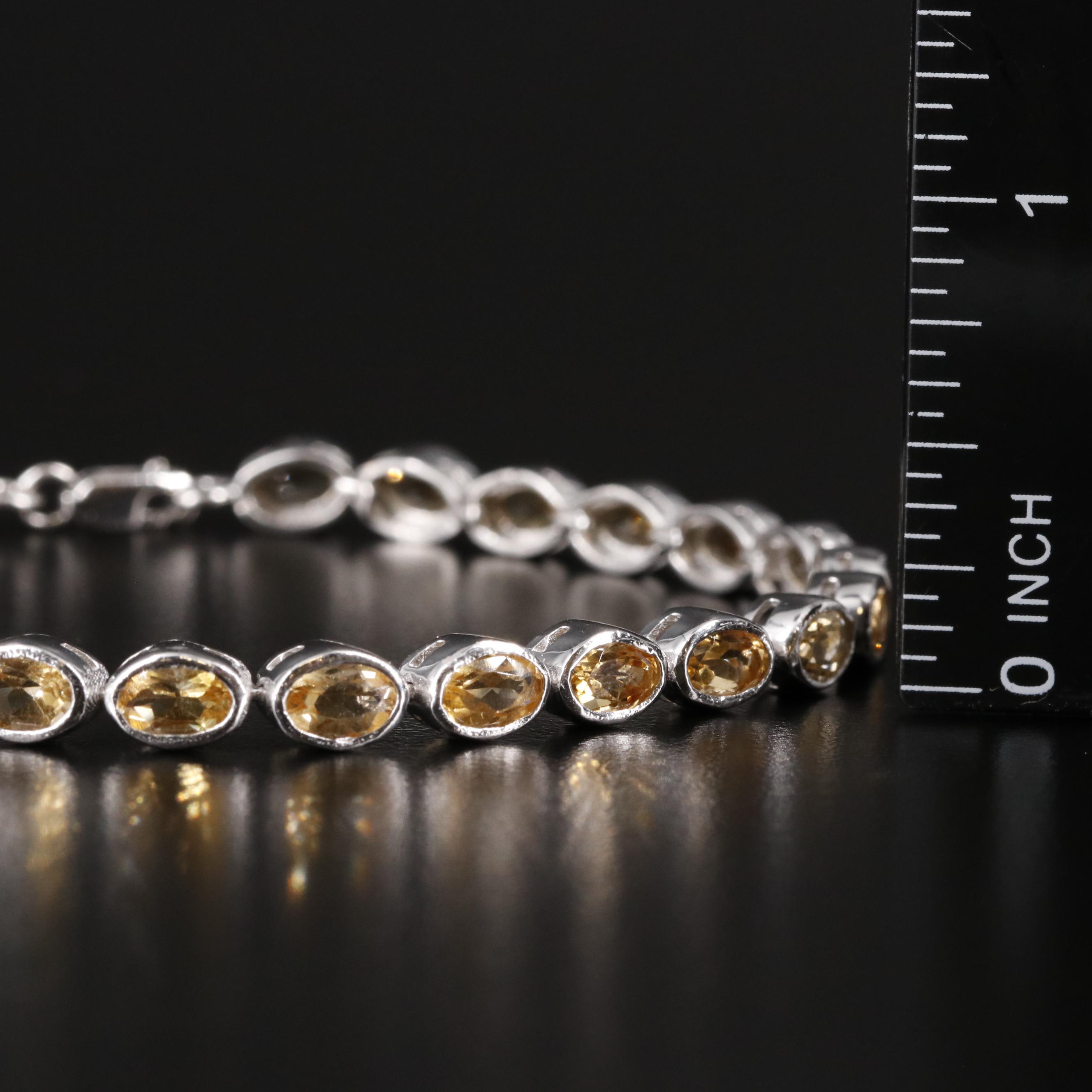 Sterling Citrine Line Bracelet