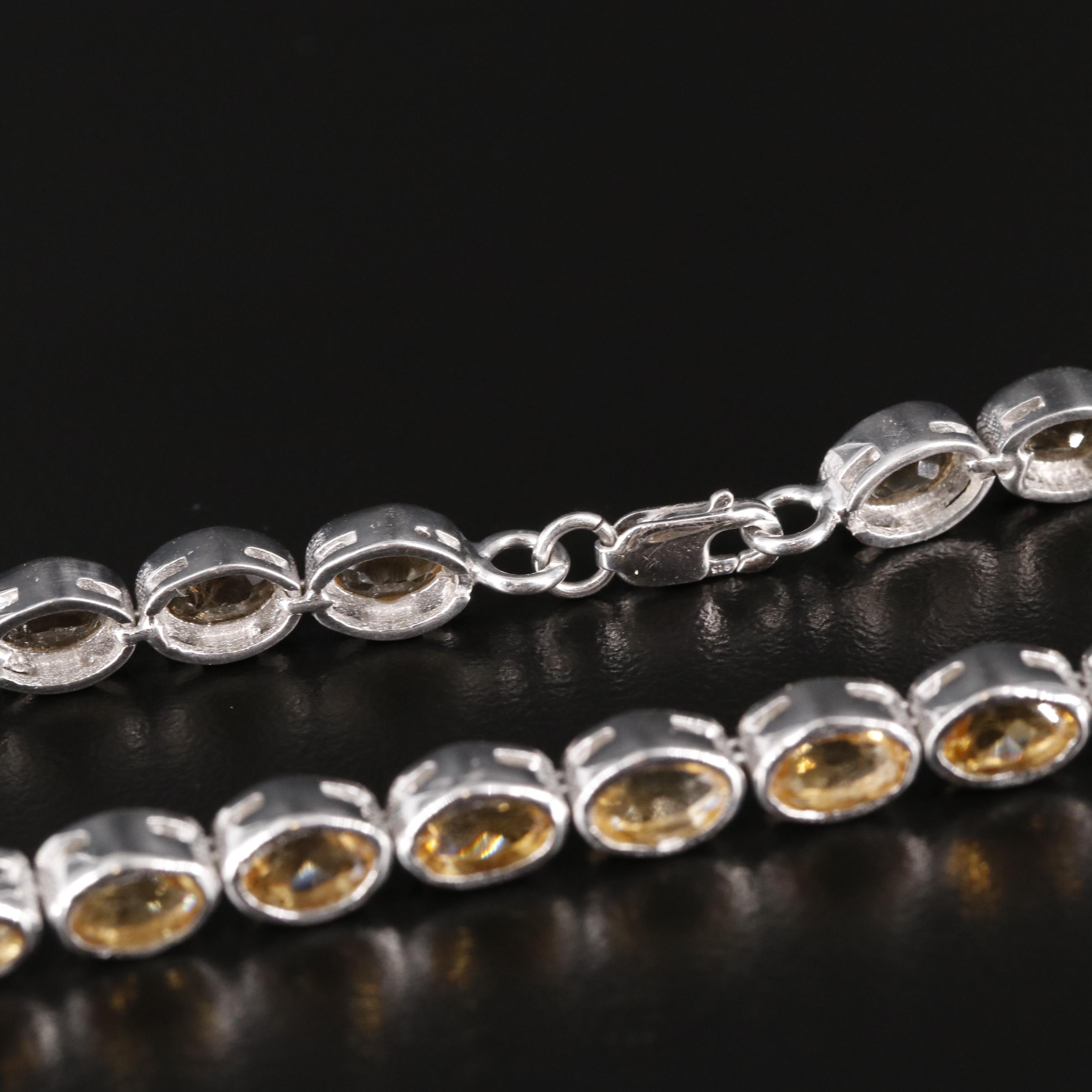 Sterling Citrine Line Bracelet