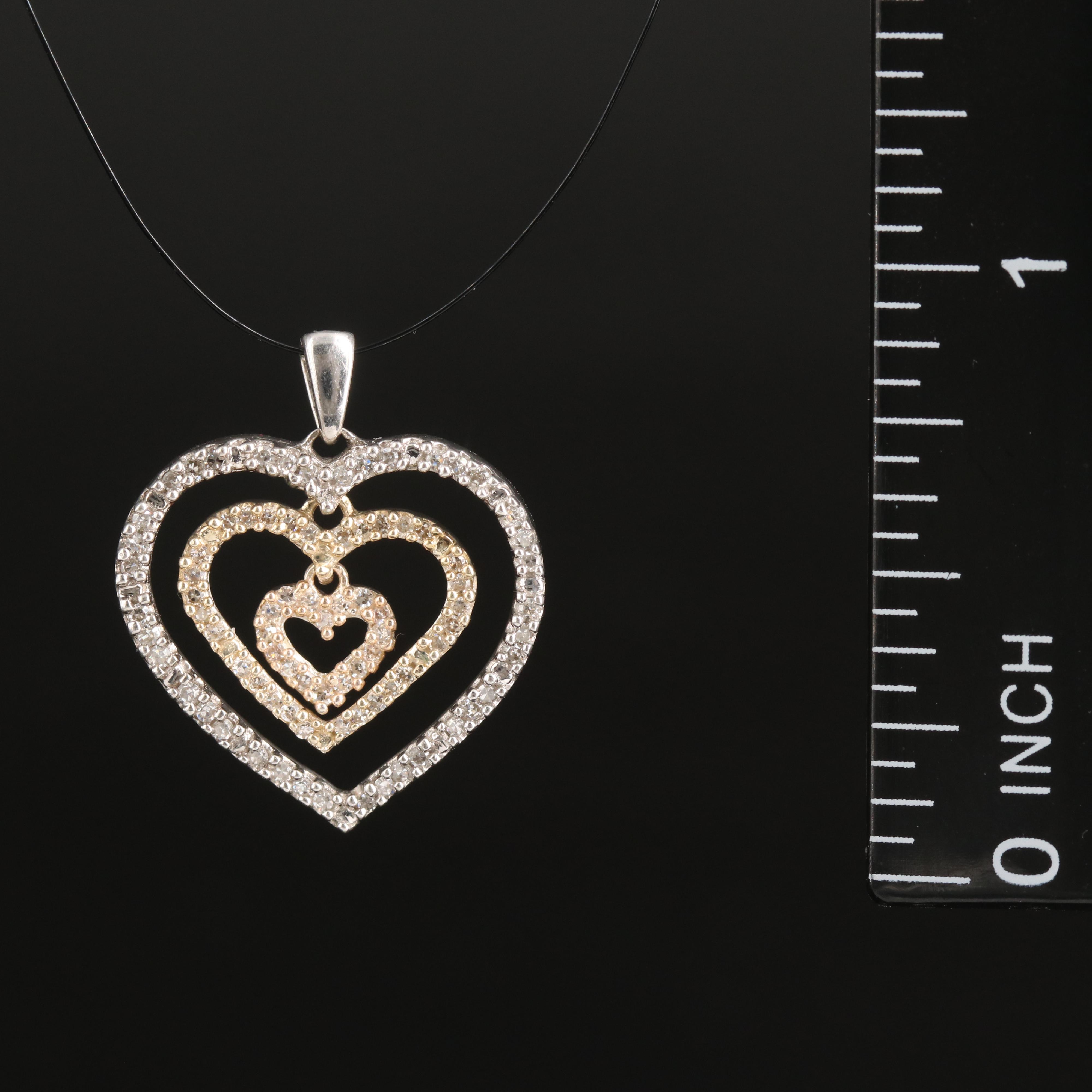 10K 0.33 CTW Diamond Heart Pendant