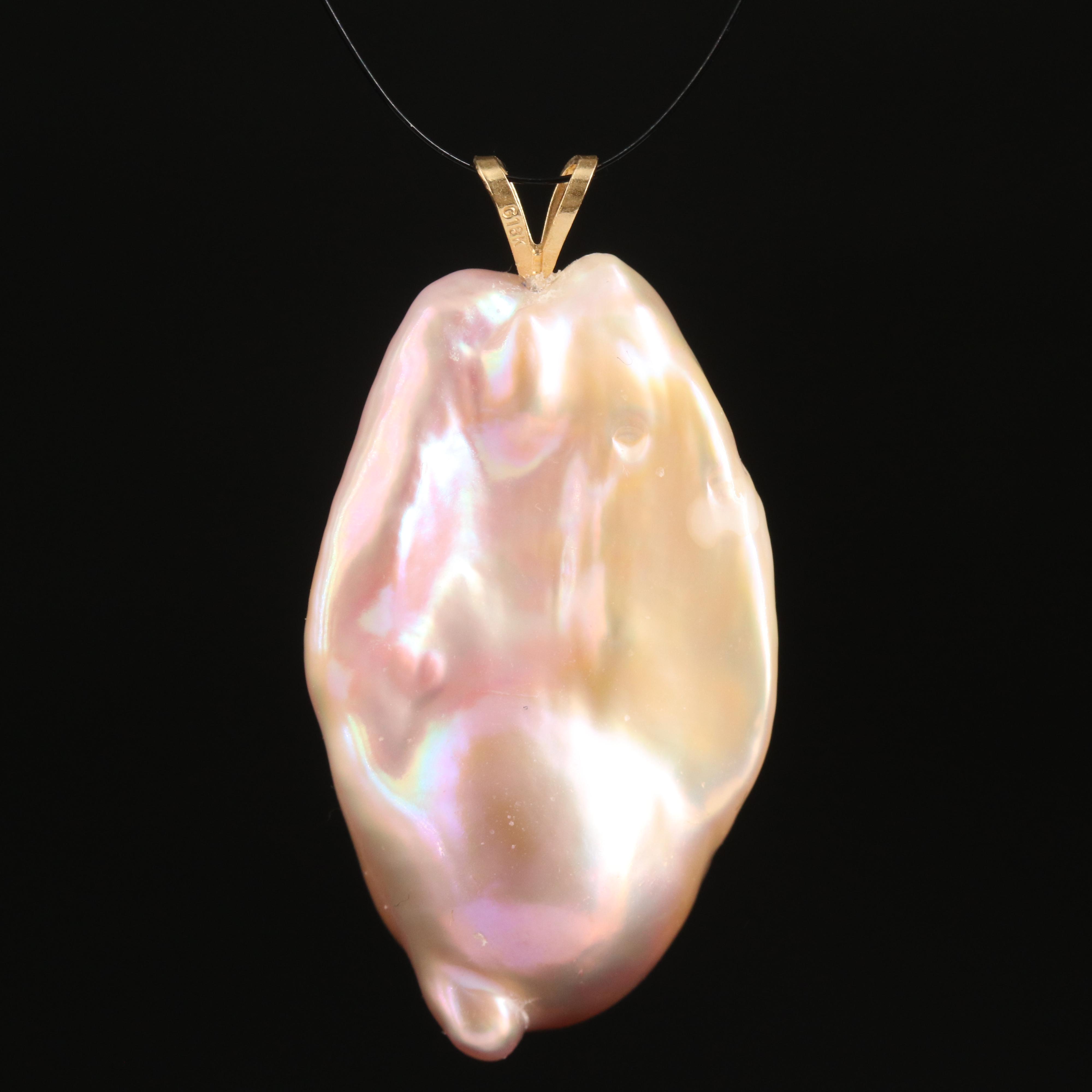 18K Baroque Pearl Pendant