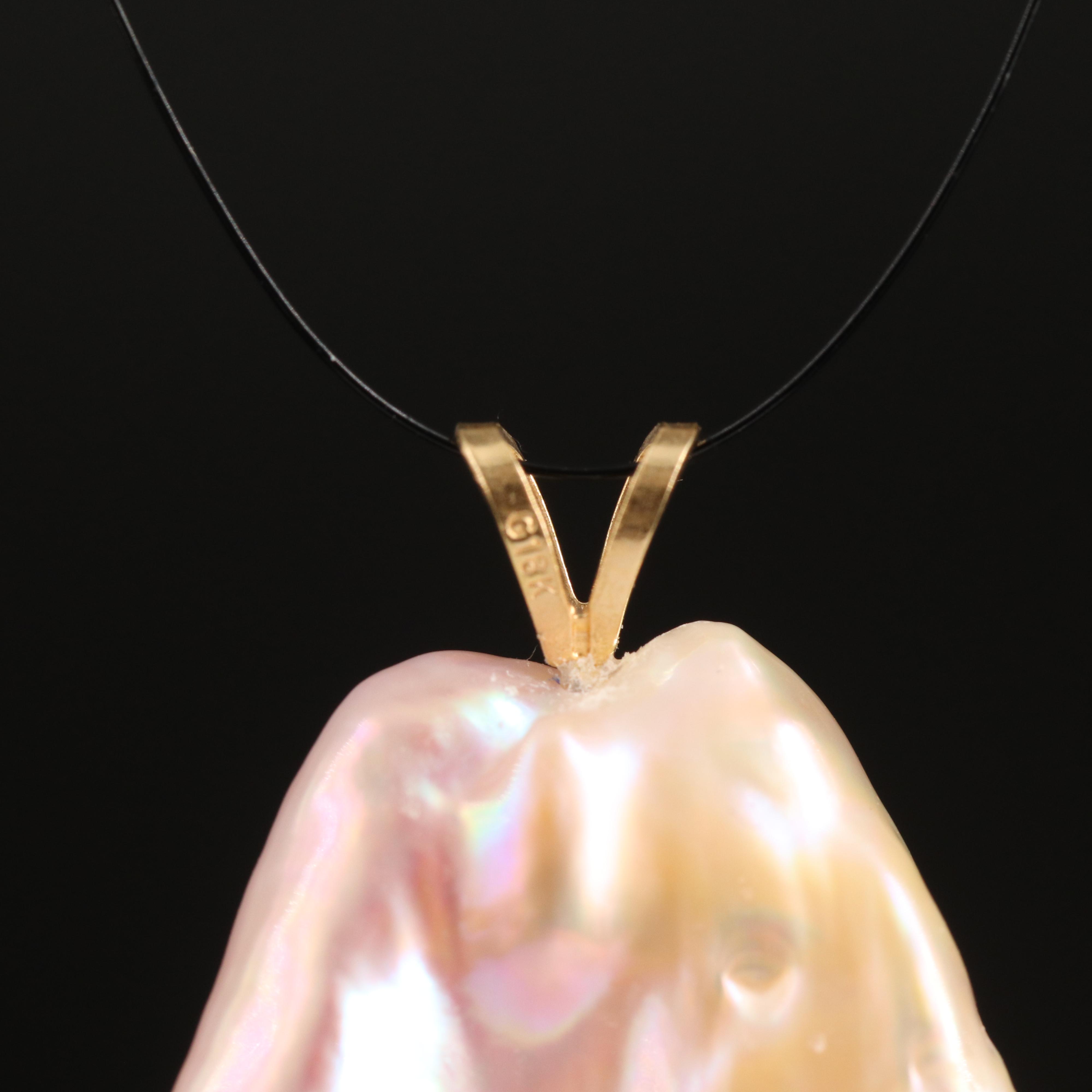 18K Baroque Pearl Pendant