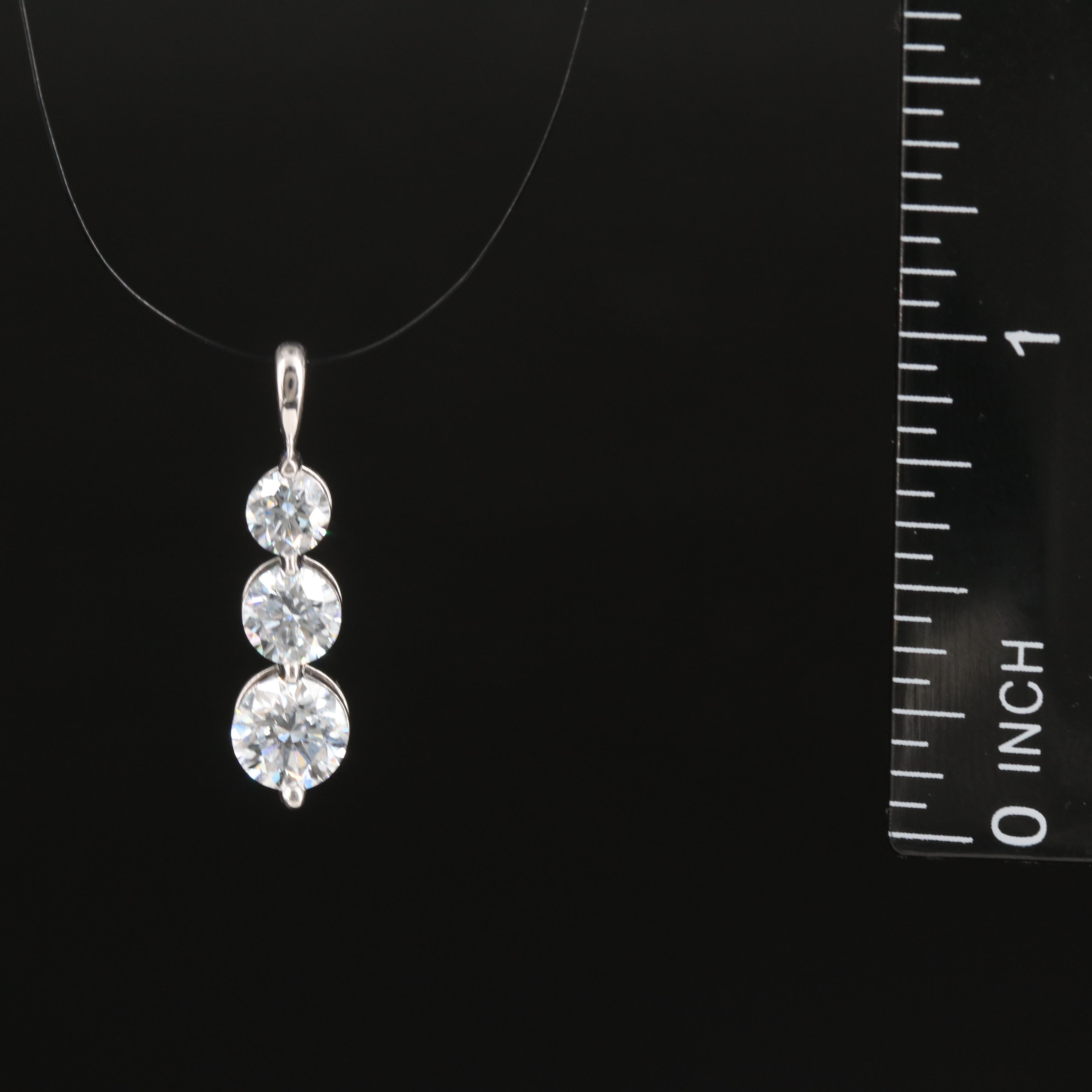 14K 1.40 CTW Lab Grown Diamond Three Stone Pendant