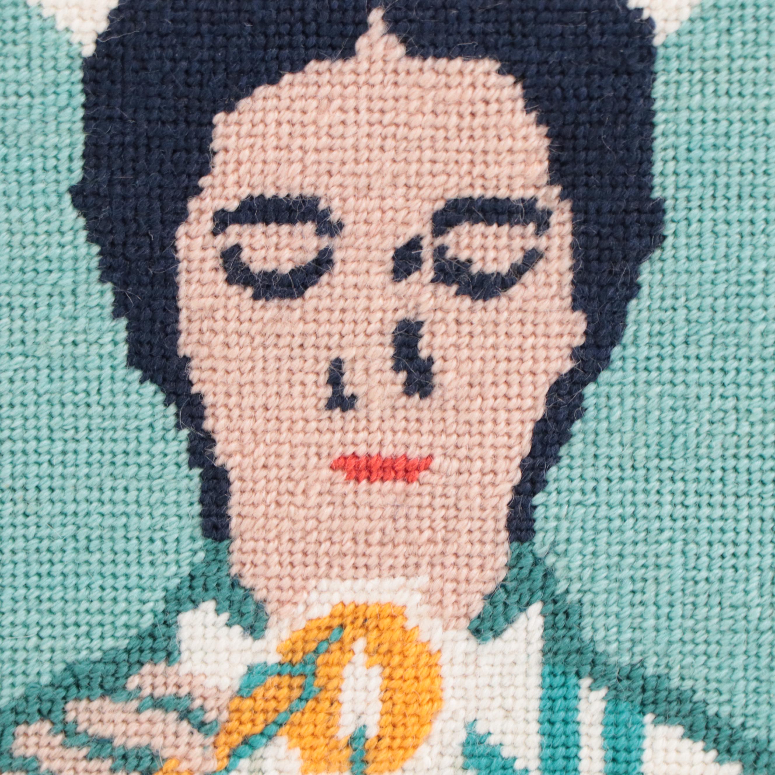 Needlepoint "U.S. Postage Nursing" In Frame