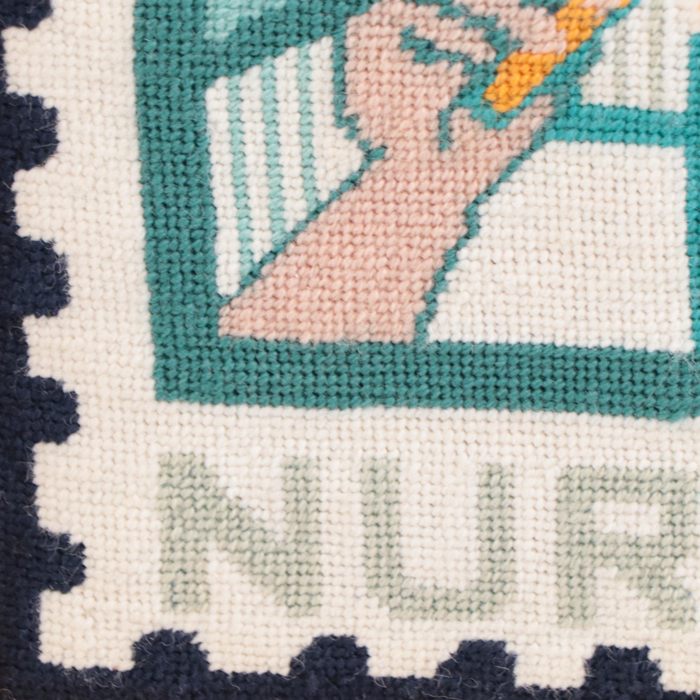 Needlepoint "U.S. Postage Nursing" In Frame