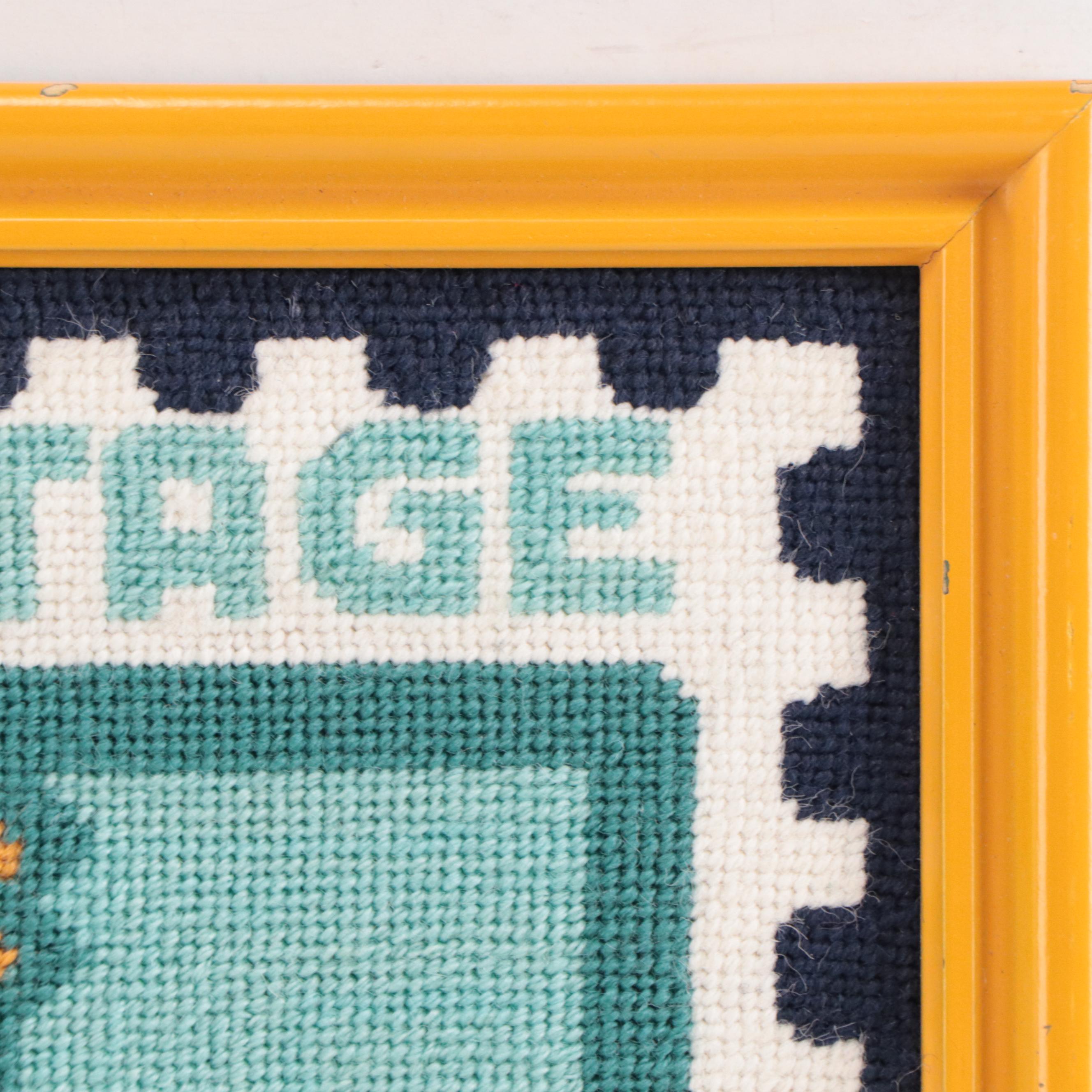 Needlepoint "U.S. Postage Nursing" In Frame