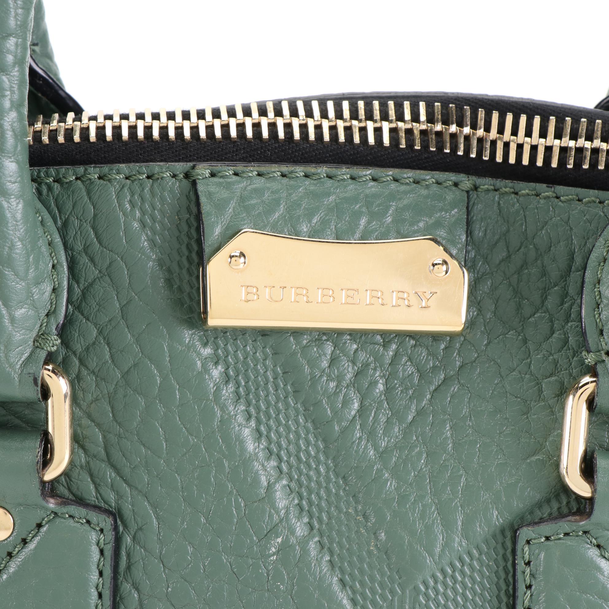 Burberry Embossed Leather Two-Way Bag