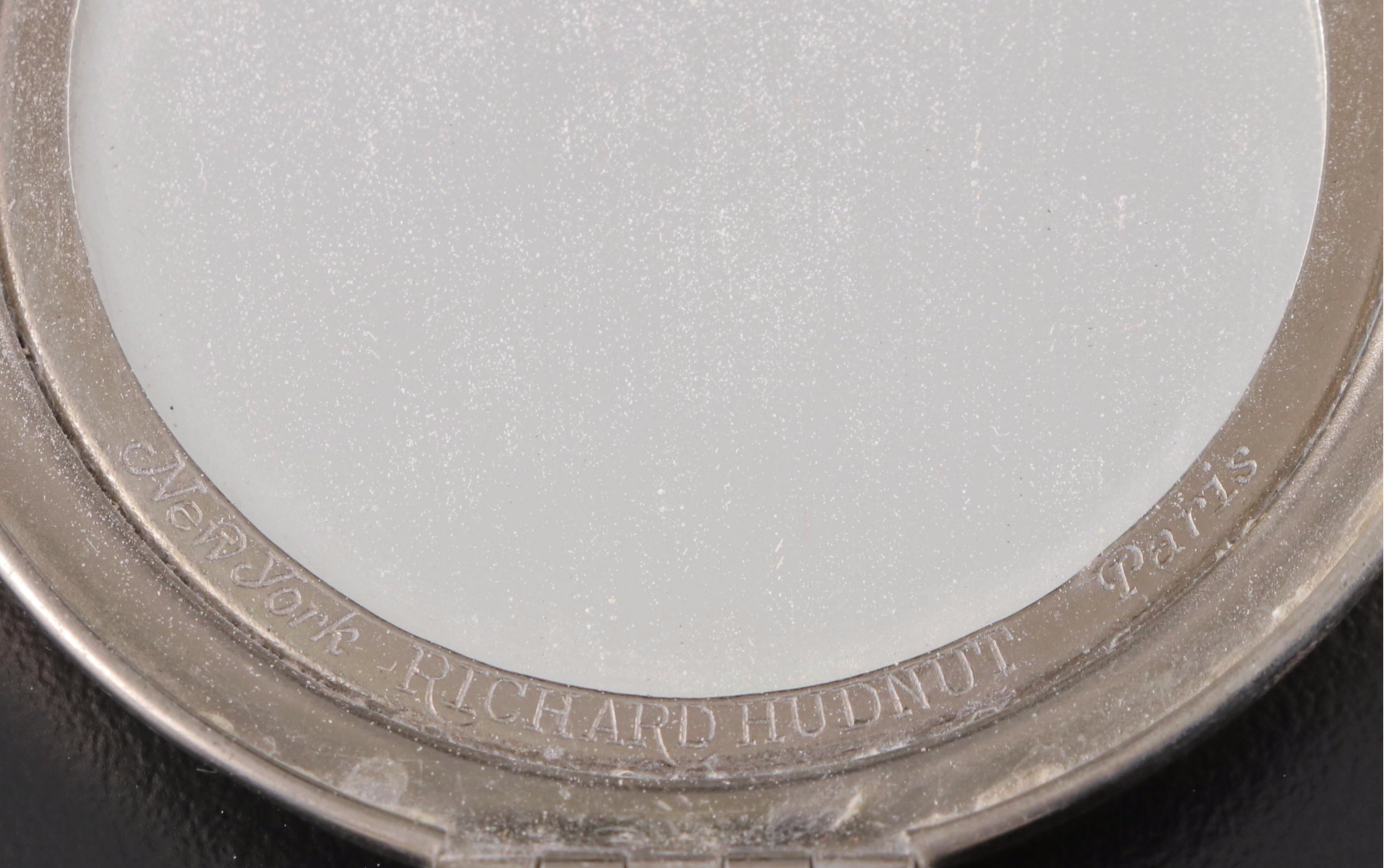 Richard Hudnut Three Flowers Silver Tone Metal Compact, Mid-20th Century