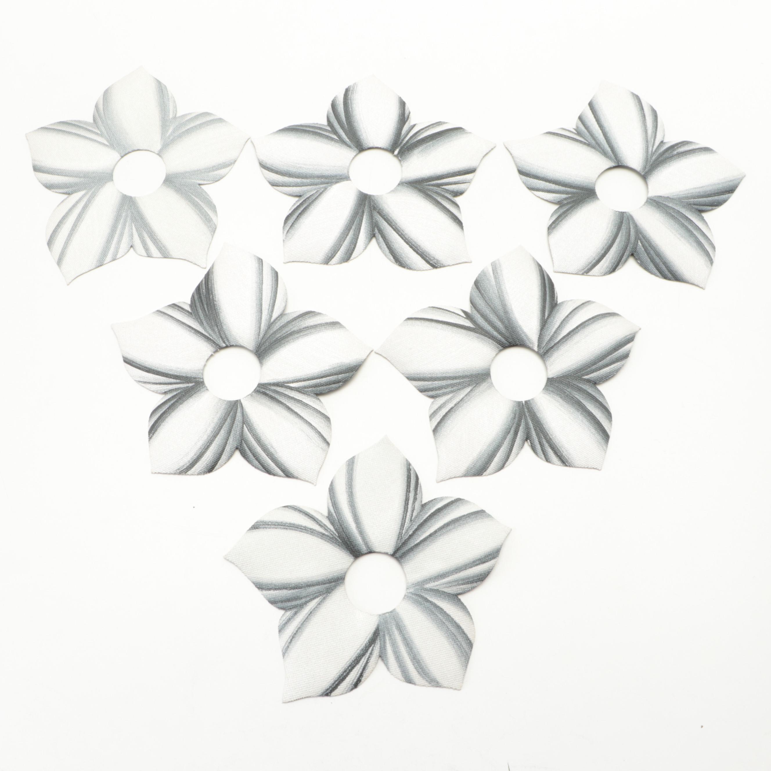 Painted Vinyl Flower Napkin Rings with Cloth Napkins and Tablecloth