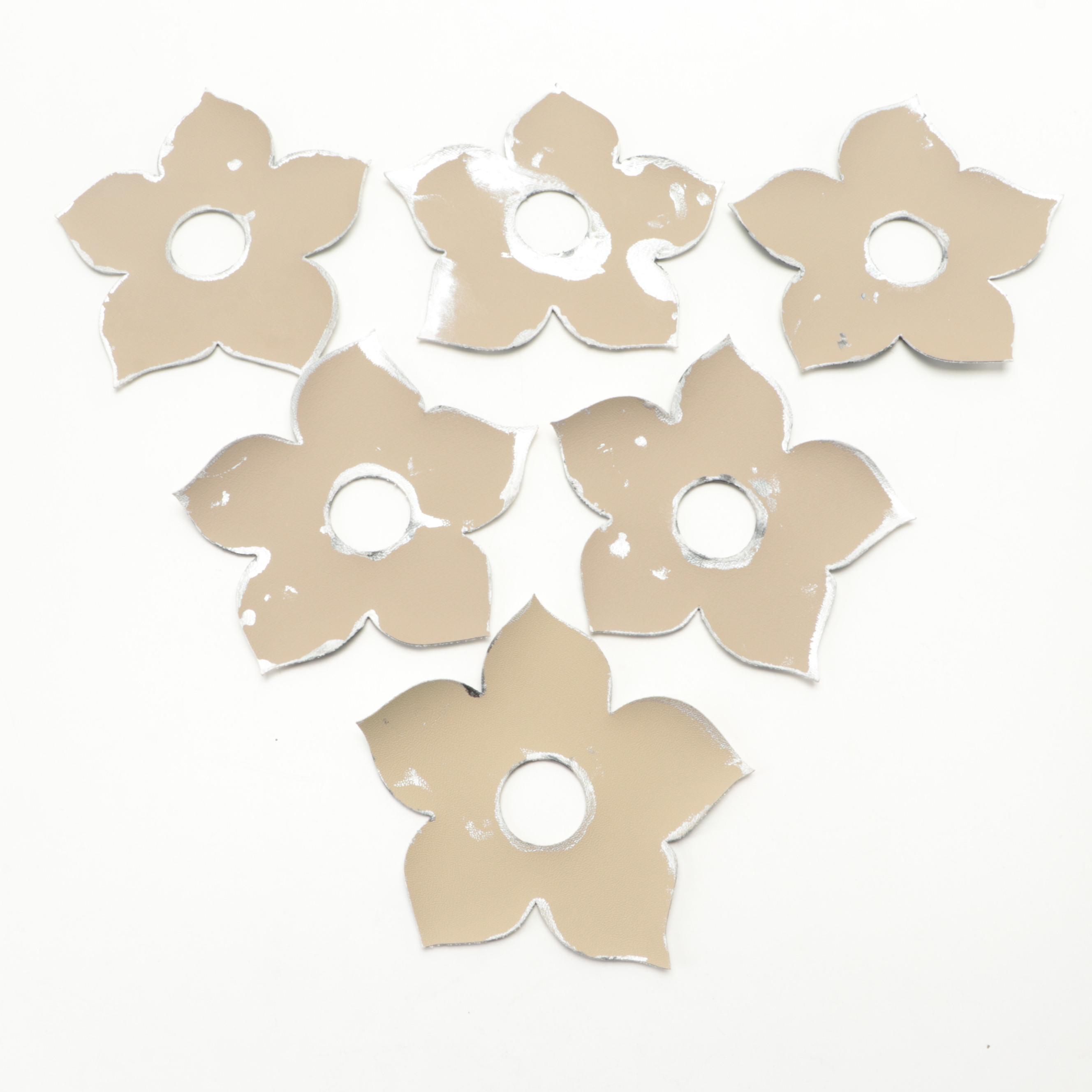 Painted Vinyl Flower Napkin Rings with Cloth Napkins and Tablecloth