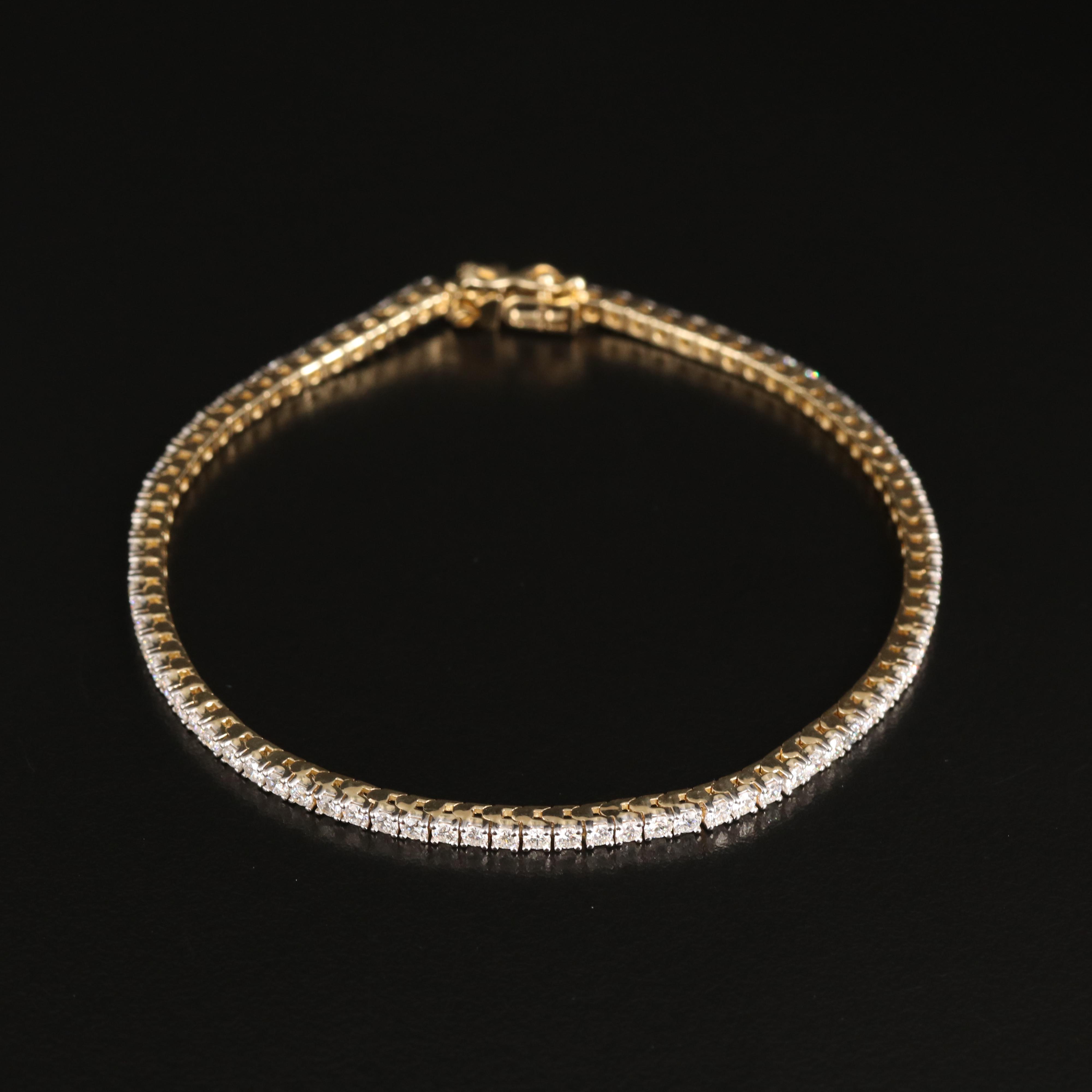 14K 3.00 CTW Lab Grown Diamond Line Bracelet with IGI Report