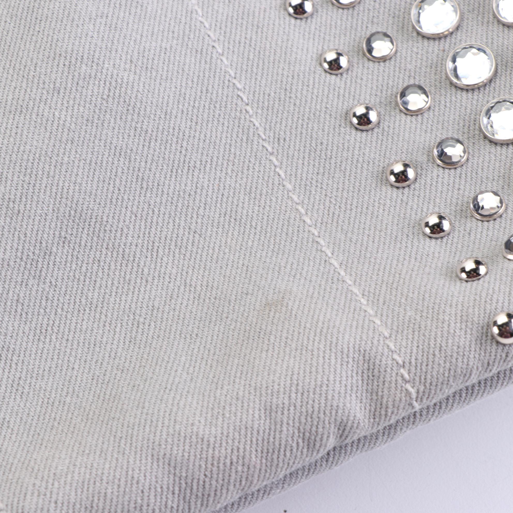 Prada Embellished Canapa Canvas Tote