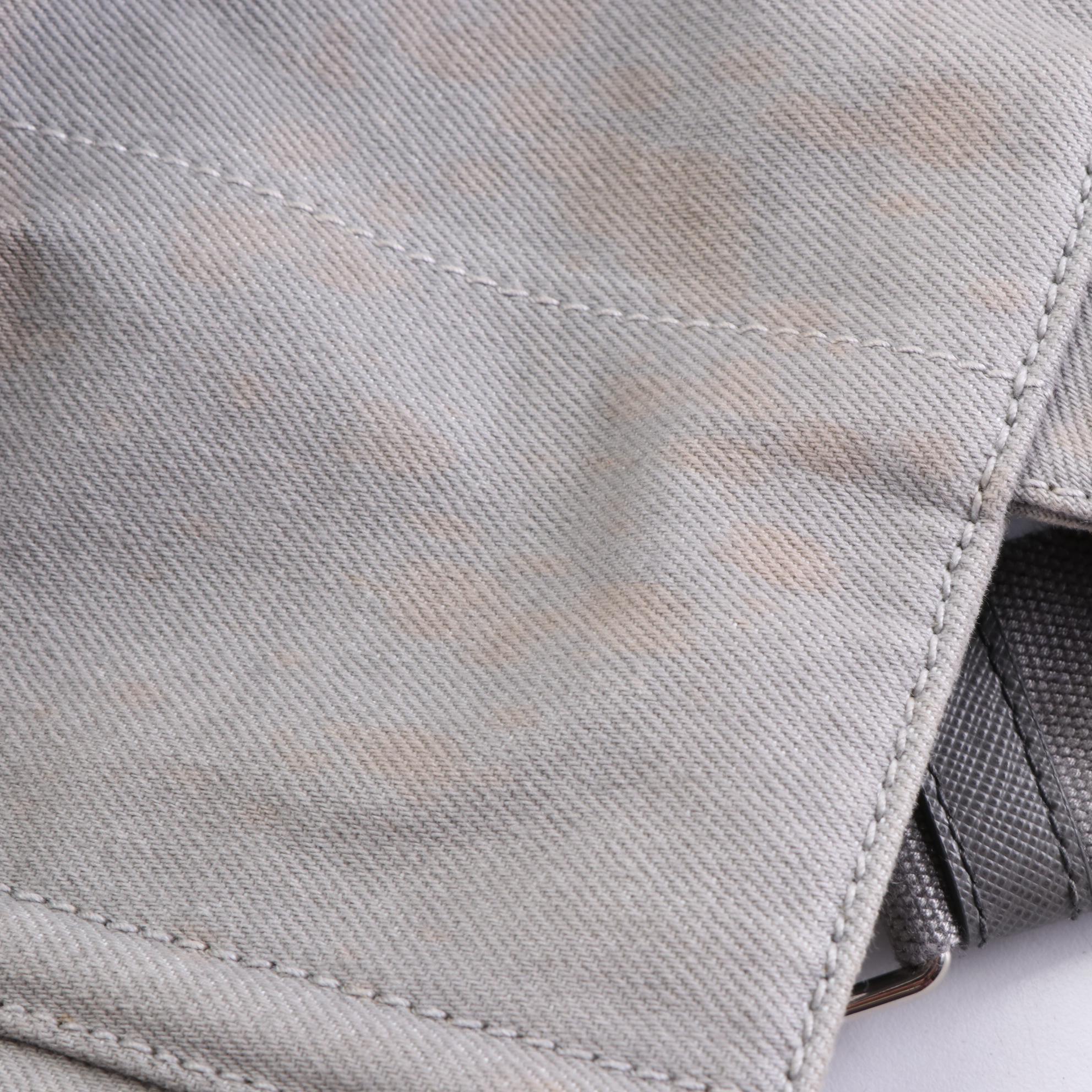 Prada Embellished Canapa Canvas Tote