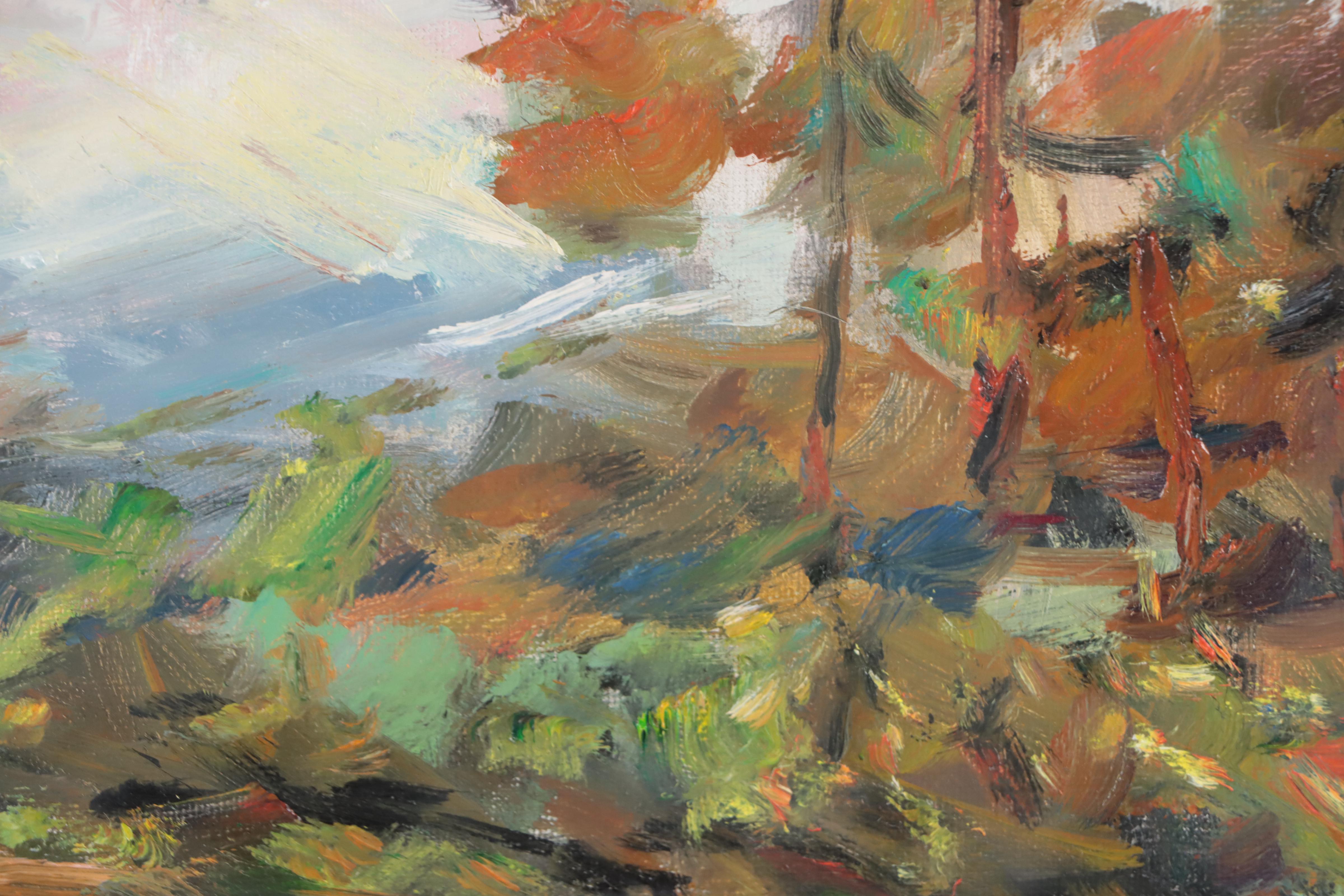 R. M. Mortensen Oil Painting of Landscape