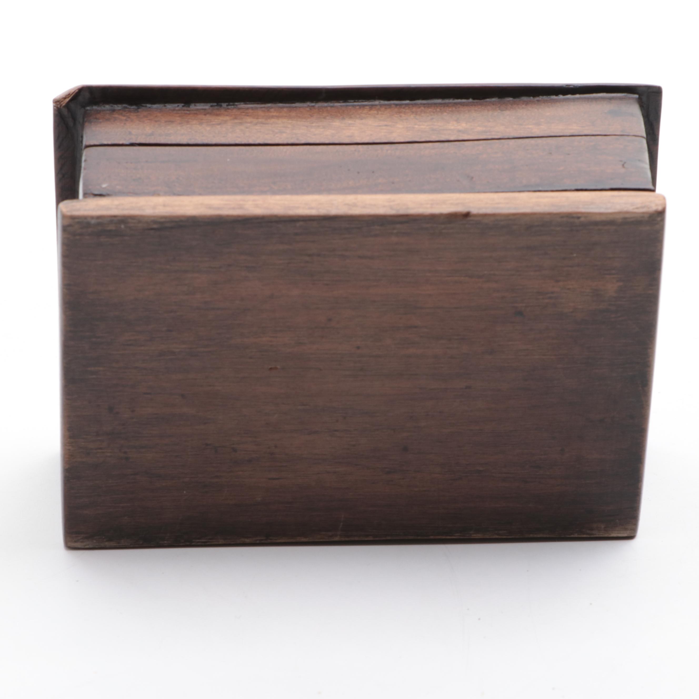 Decatur Industries Walnut Humidor with Other Bone Inlay Wooden Box