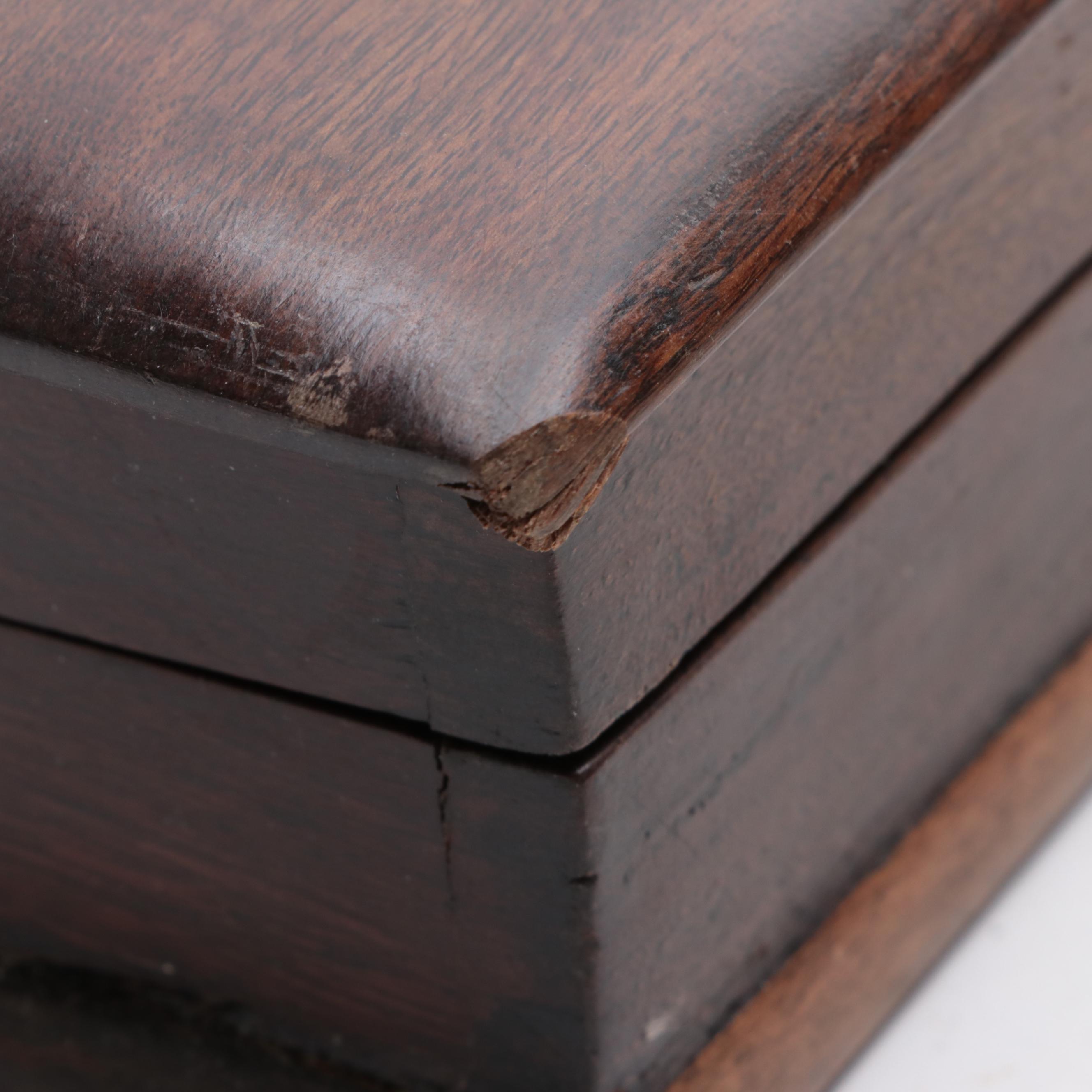 Decatur Industries Walnut Humidor with Other Bone Inlay Wooden Box