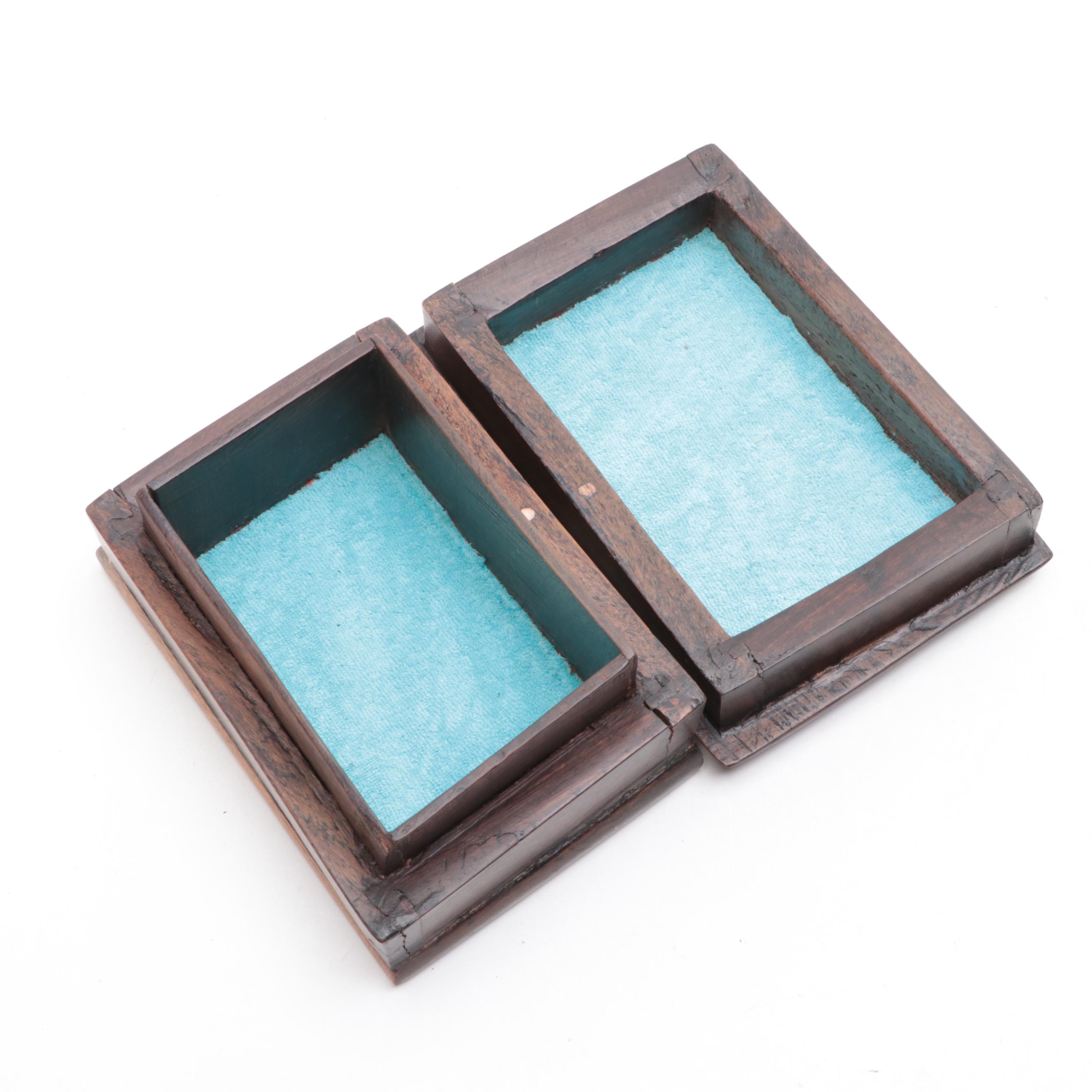 Decatur Industries Walnut Humidor with Other Bone Inlay Wooden Box