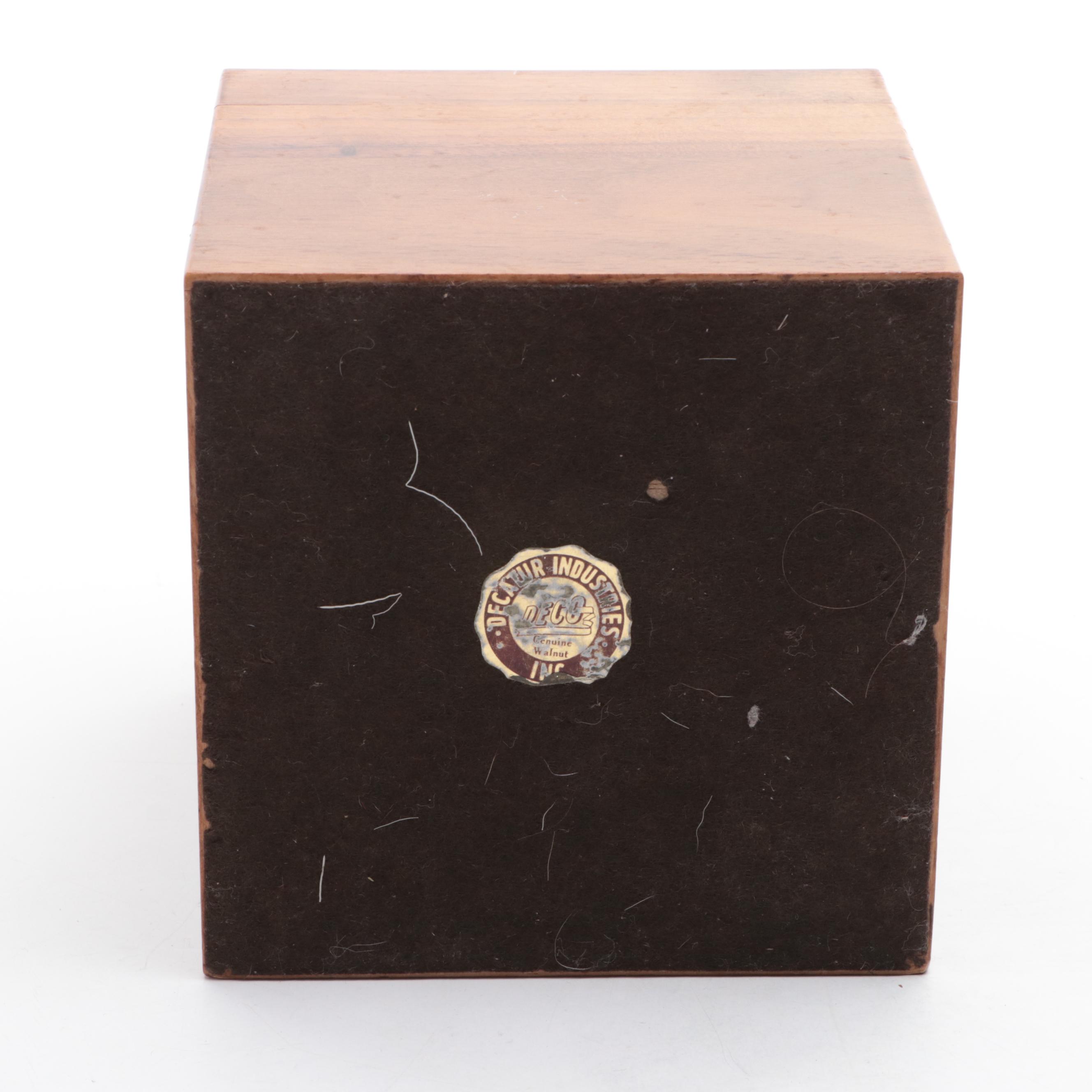 Decatur Industries Walnut Humidor with Other Bone Inlay Wooden Box