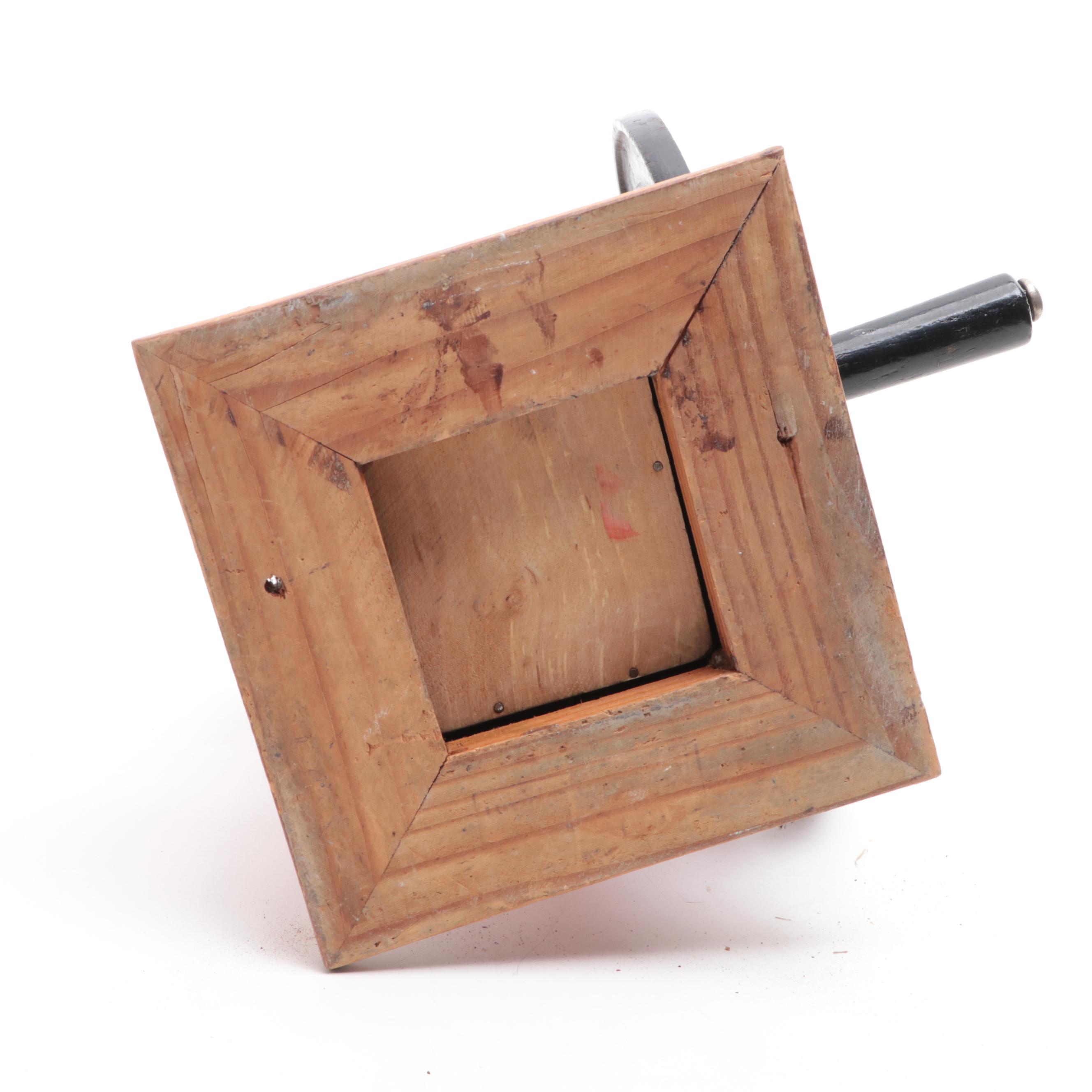 Elma Hand Crank Painted Cast Iron and Wood Coffee Grinder, Early to Mid-20th C